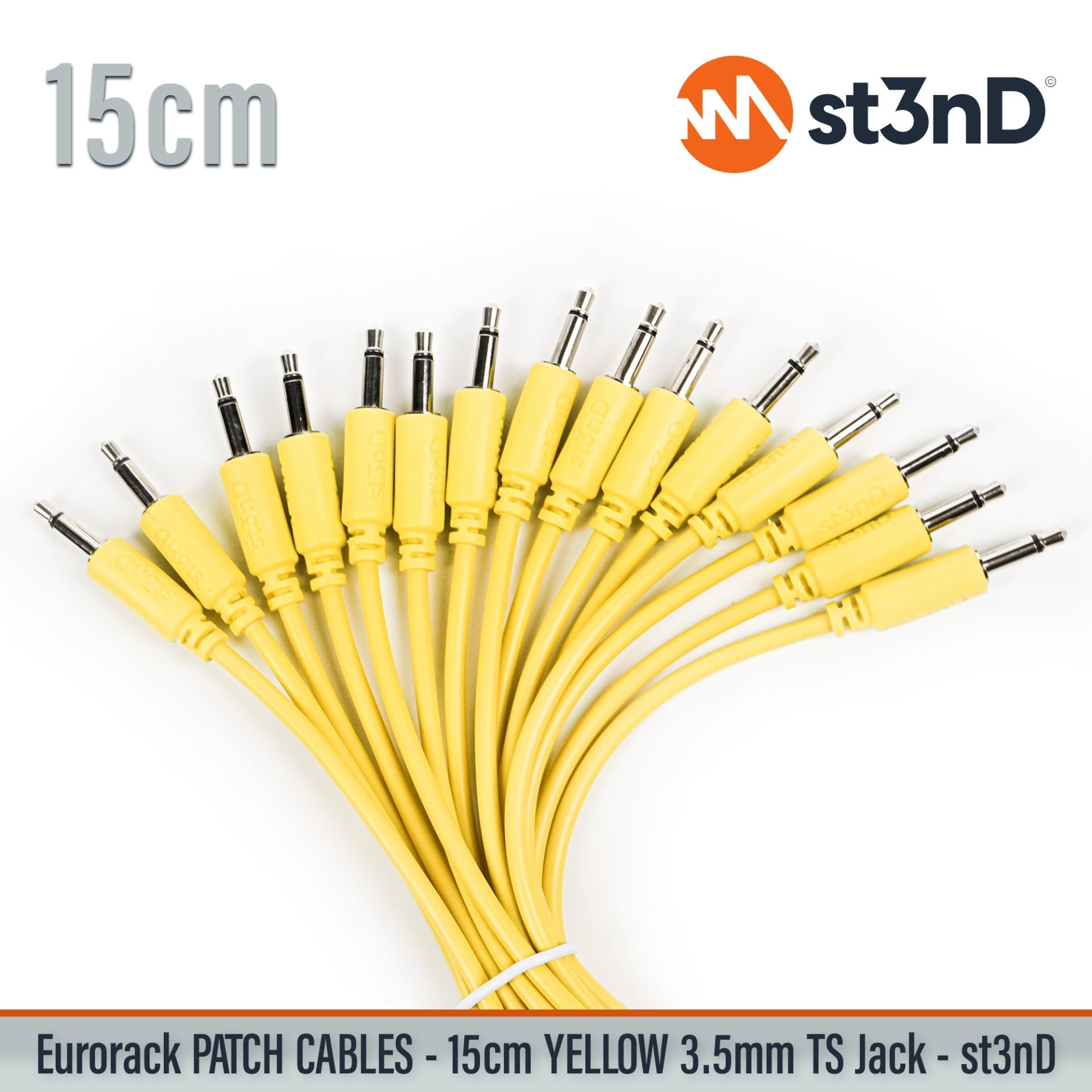 modular eurorack patch cable 3.5mm mono jack 15cm long yellow color eurorack cable holder semimodular modular patch cable pvc patch cable short patch cable synth accessory