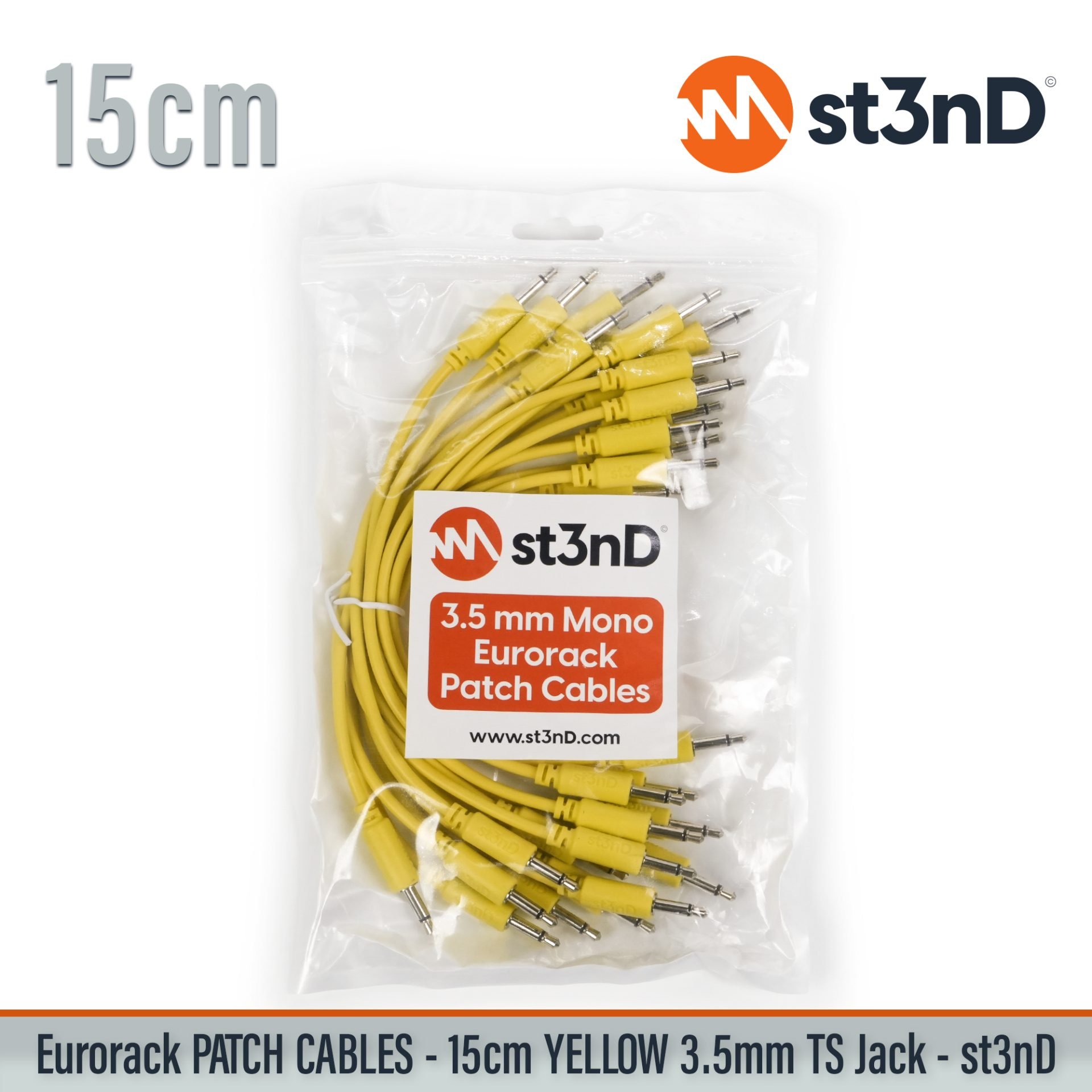 modular eurorack patch cable 3.5mm mono jack 15cm long yellow color eurorack cable holder semimodular modular patch cable pvc patch cable short patch cable synth accessory