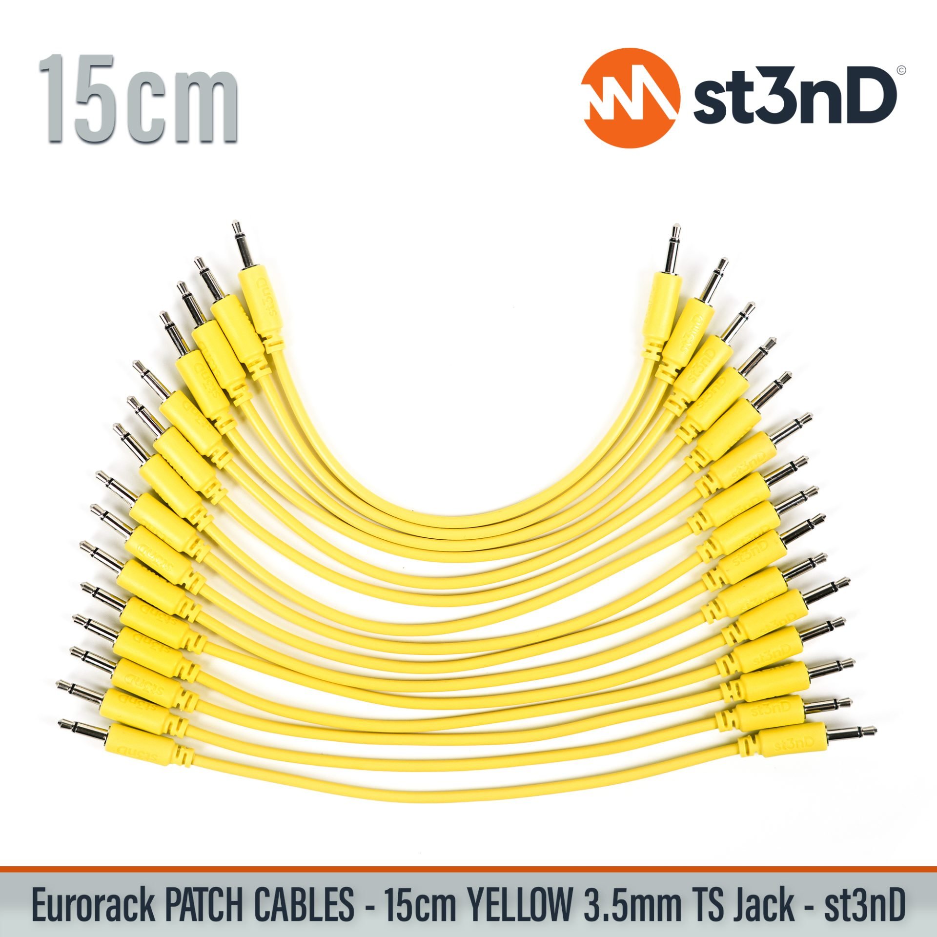 modular eurorack patch cable 3.5mm mono jack 15cm long yellow color eurorack cable holder semimodular modular patch cable pvc patch cable short patch cable synth accessory