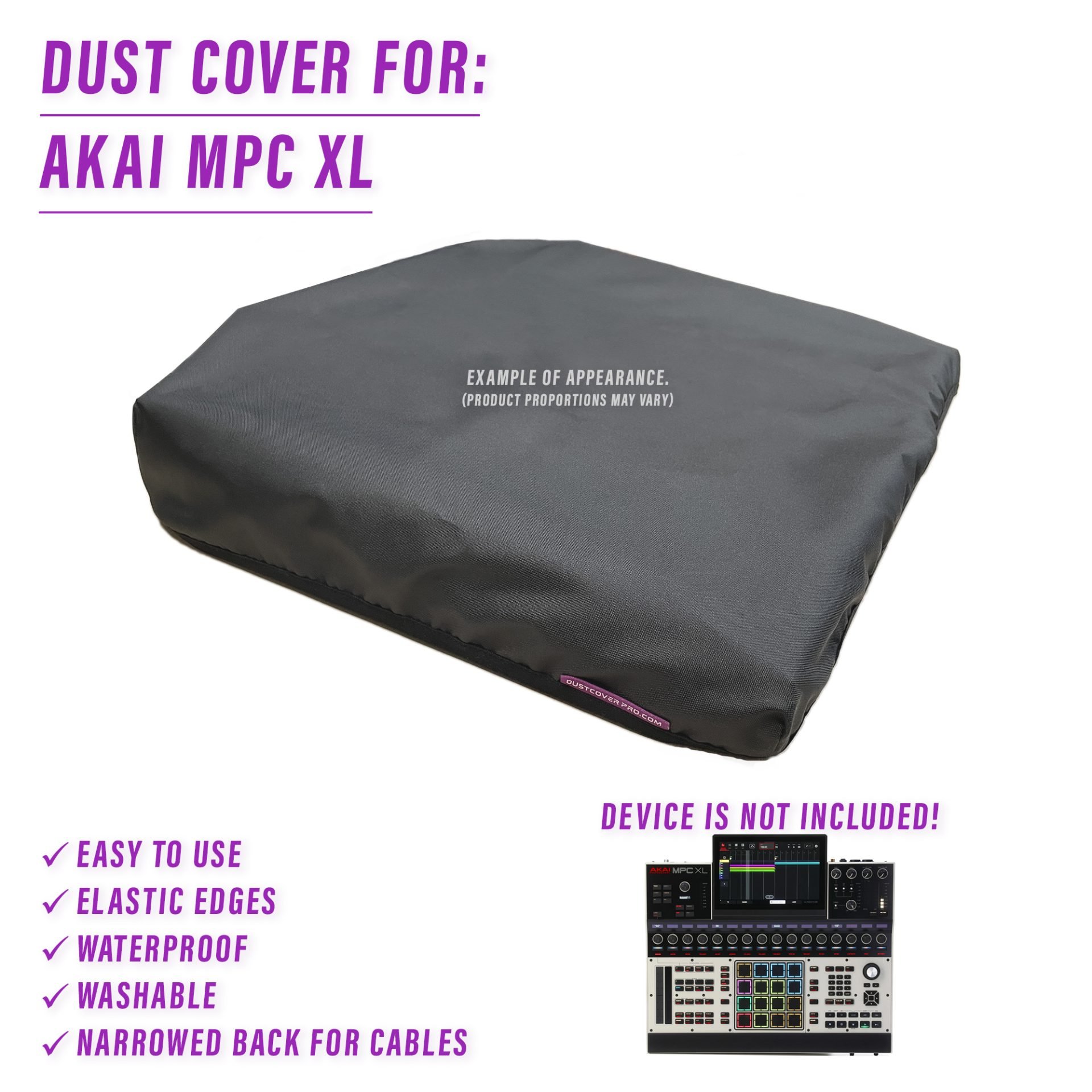 akai dust cover dustcover dustcoverpro elastic synth synth protection water resistant waterproof Akai MPC XL MPC XL