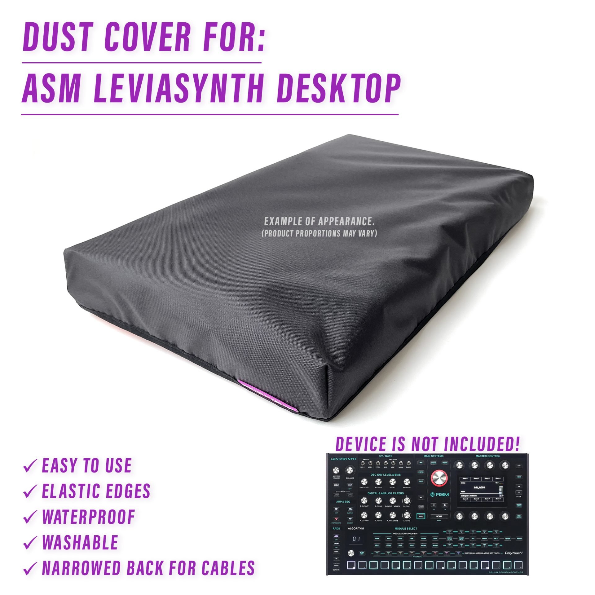 ASM dust cover dustcover dustcoverpro elastic synth protection water resistant waterproof leviasynth desktop