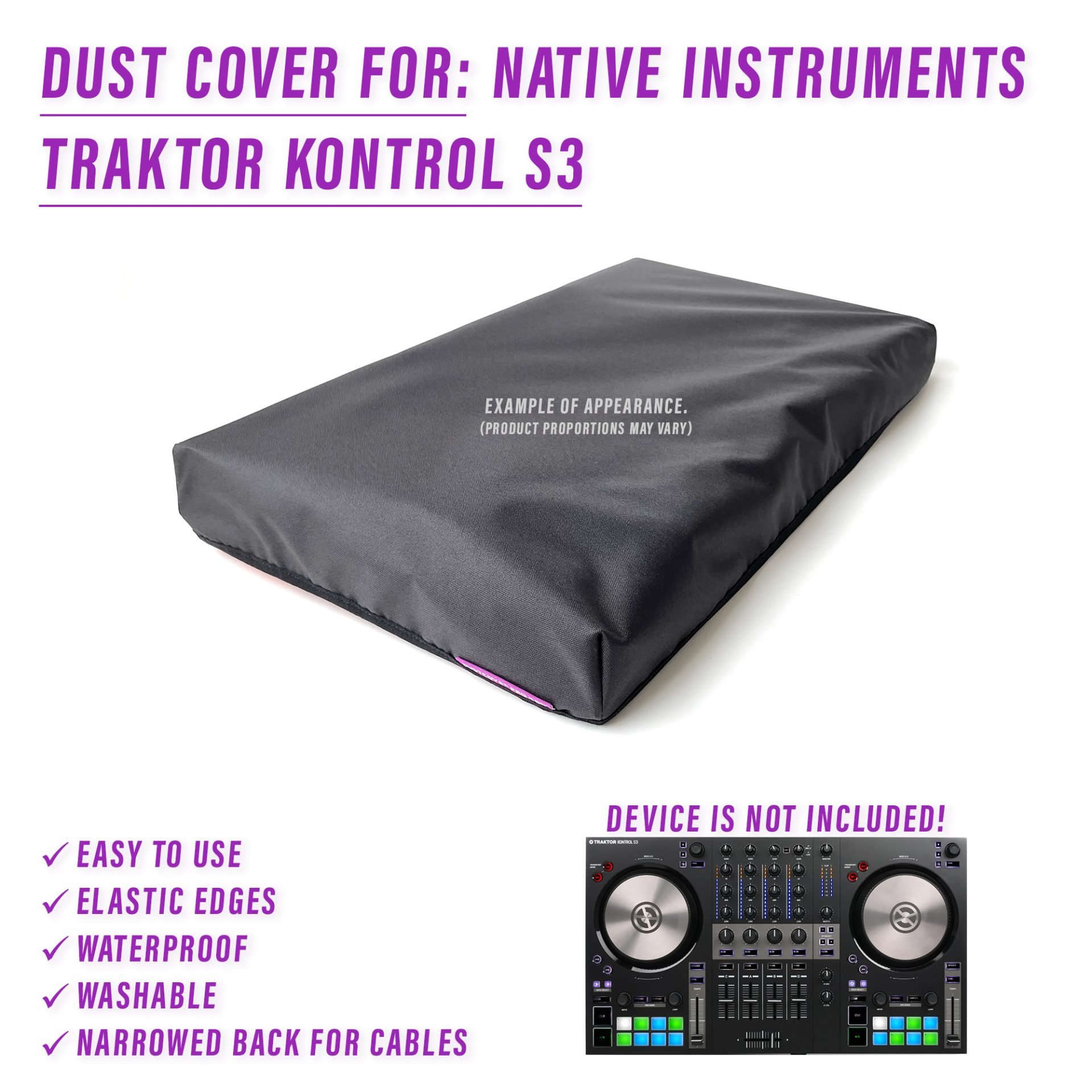 dust cover dustcover dustcoverpro elastic midi controller native instruments synth synth protection traktor kontrol S3 water resistant waterproof