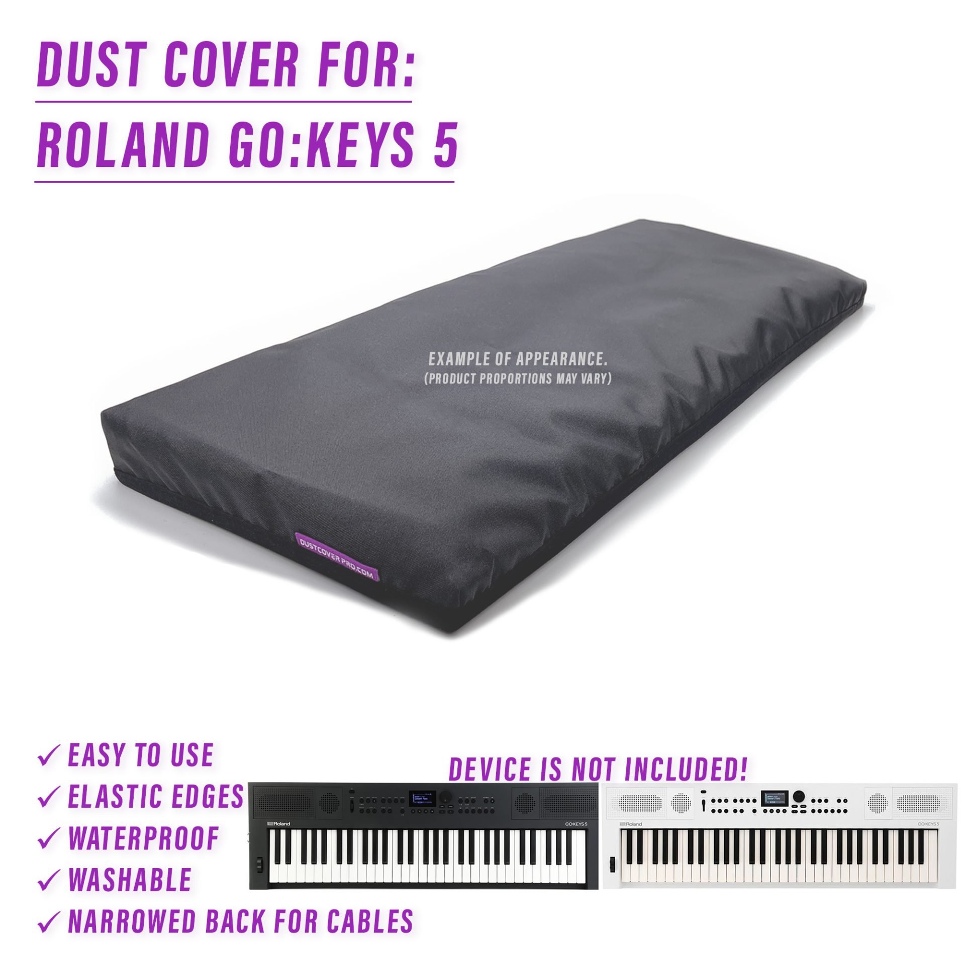 dust cover dustcover dustcoverpro elastic roland synth synth protection water resistant waterproof go keys 5 roland go keys 5