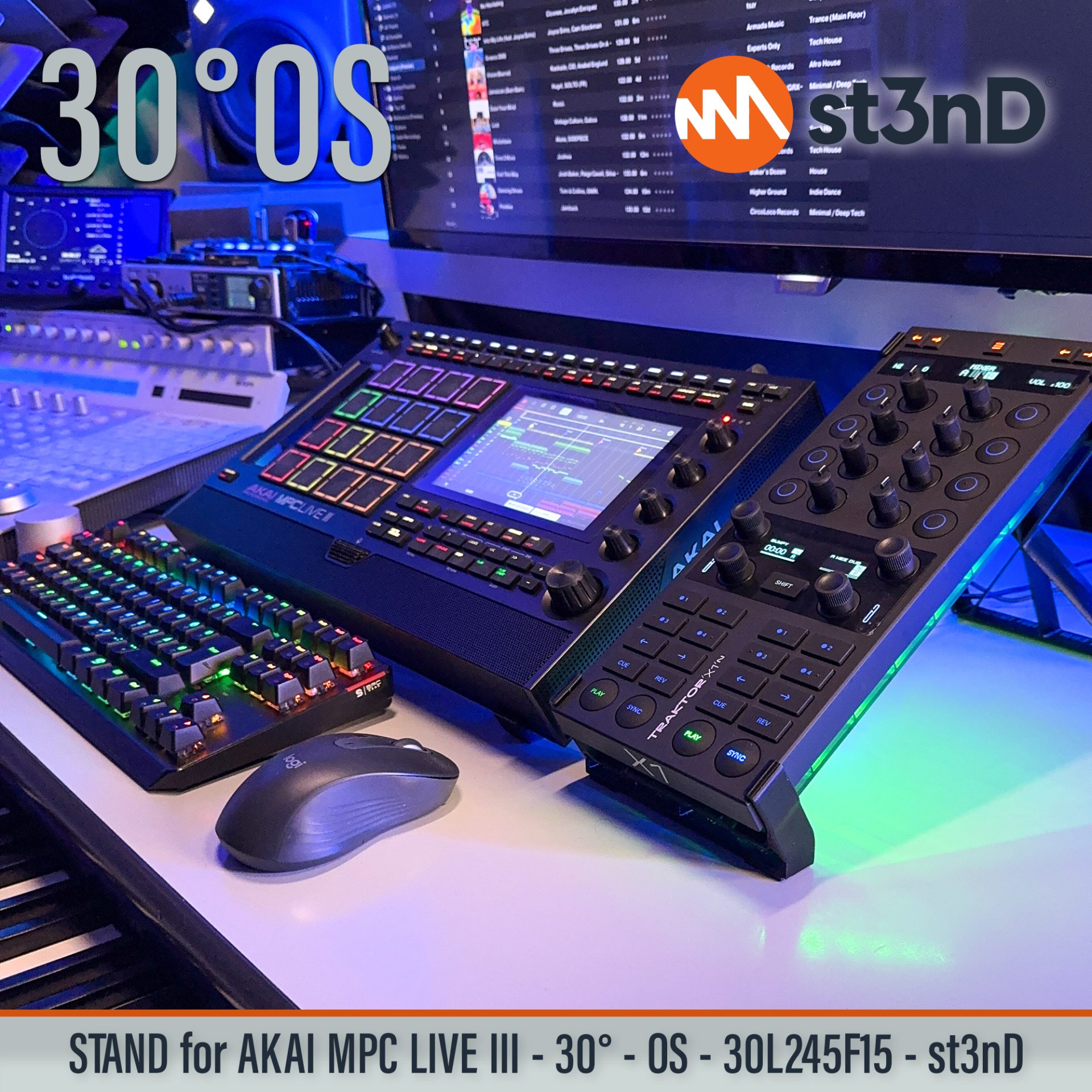 controller home studio instrument accessory portable st3nD stable stand strong studio accessory sturdy synth synth accessory tilted AKAI MPC LIVE III AKAI MPC LIVE III AKAI MPC LIVE 3 MPC LIVE 3