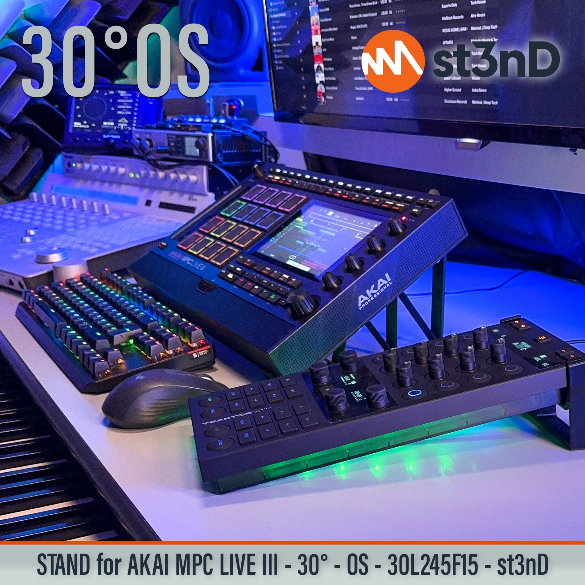 controller home studio instrument accessory portable st3nD stable stand strong studio accessory sturdy synth synth accessory tilted AKAI MPC LIVE III AKAI MPC LIVE III AKAI MPC LIVE 3 MPC LIVE 3