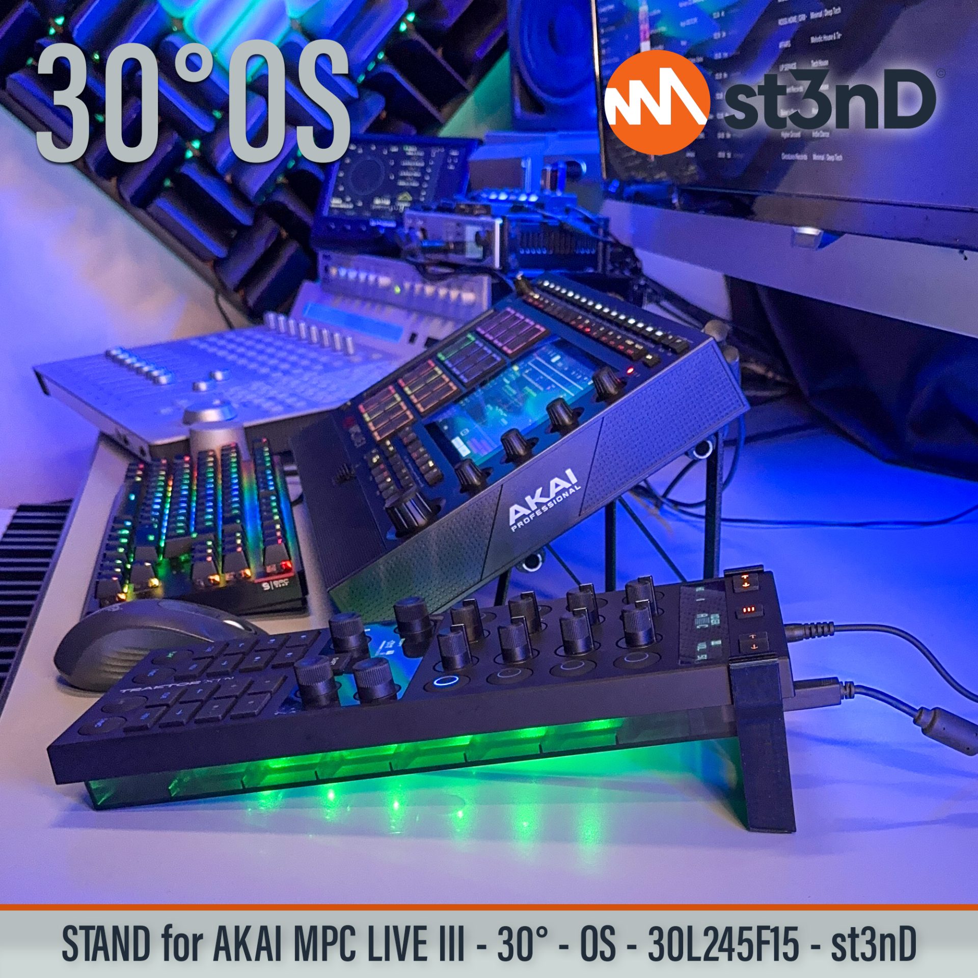 controller home studio instrument accessory portable st3nD stable stand strong studio accessory sturdy synth synth accessory tilted AKAI MPC LIVE III AKAI MPC LIVE III AKAI MPC LIVE 3 MPC LIVE 3