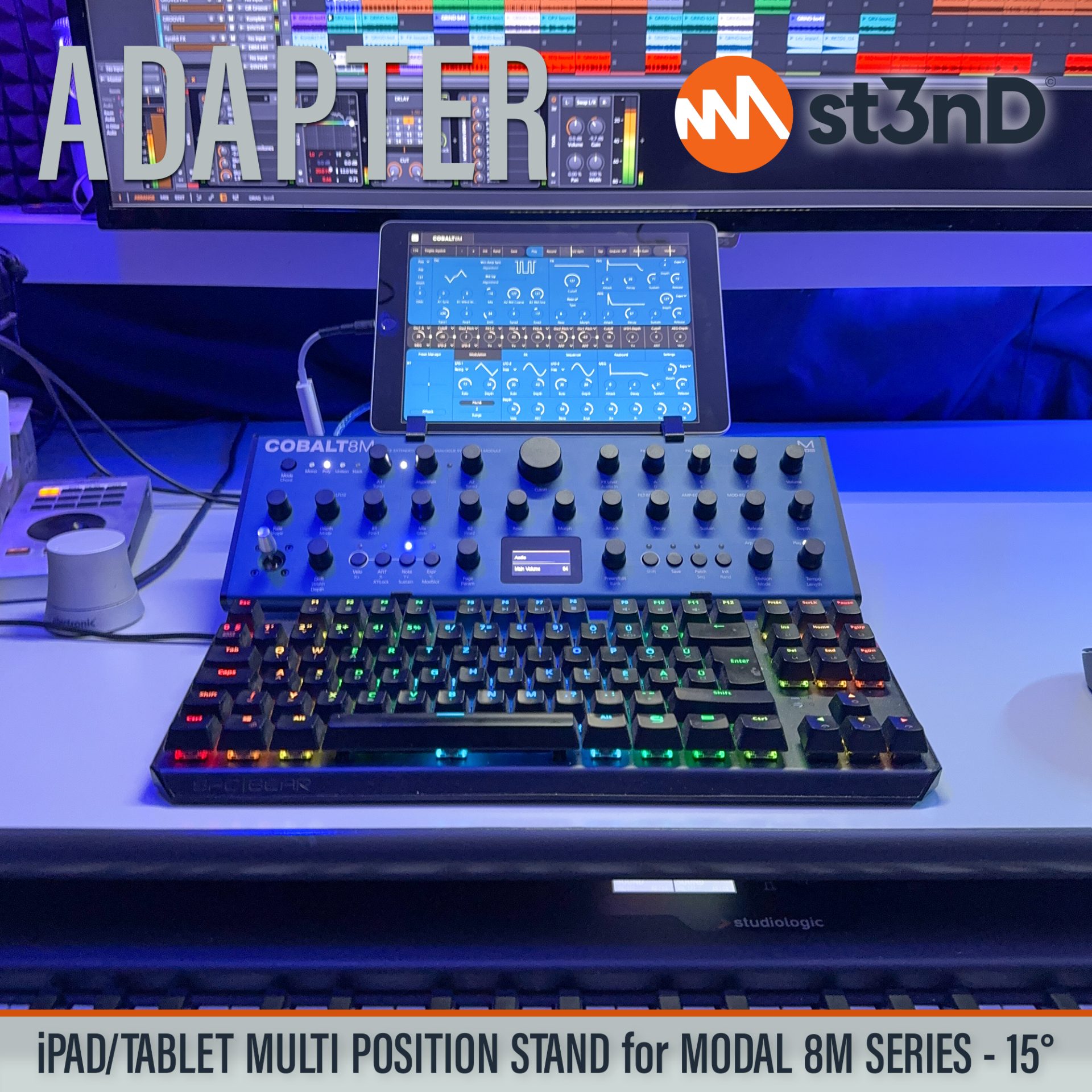 COBALT8M home studio iPad tablet holder MODAL Electronics MODAL ELECTRONICS ARGON8M MODAL ELECTRONICS carbon8m MODAL ELECTRONICS COBALT8M MODALapp portable st3nD stable stand strong studio device studio hardware sturdy tilted