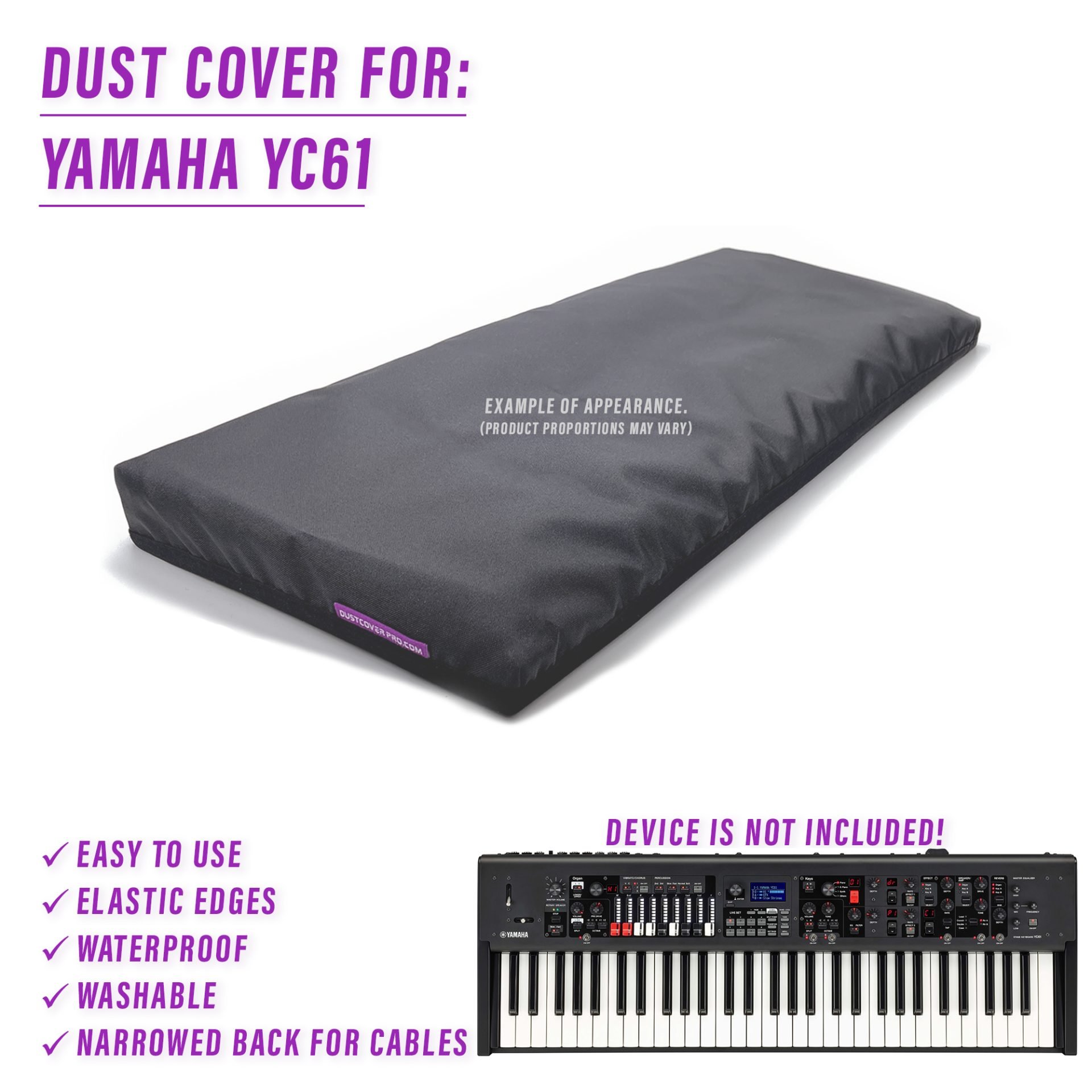 dust cover dustcover dustcoverpro elastic synth synth protection water resistant waterproof yamaha yc61