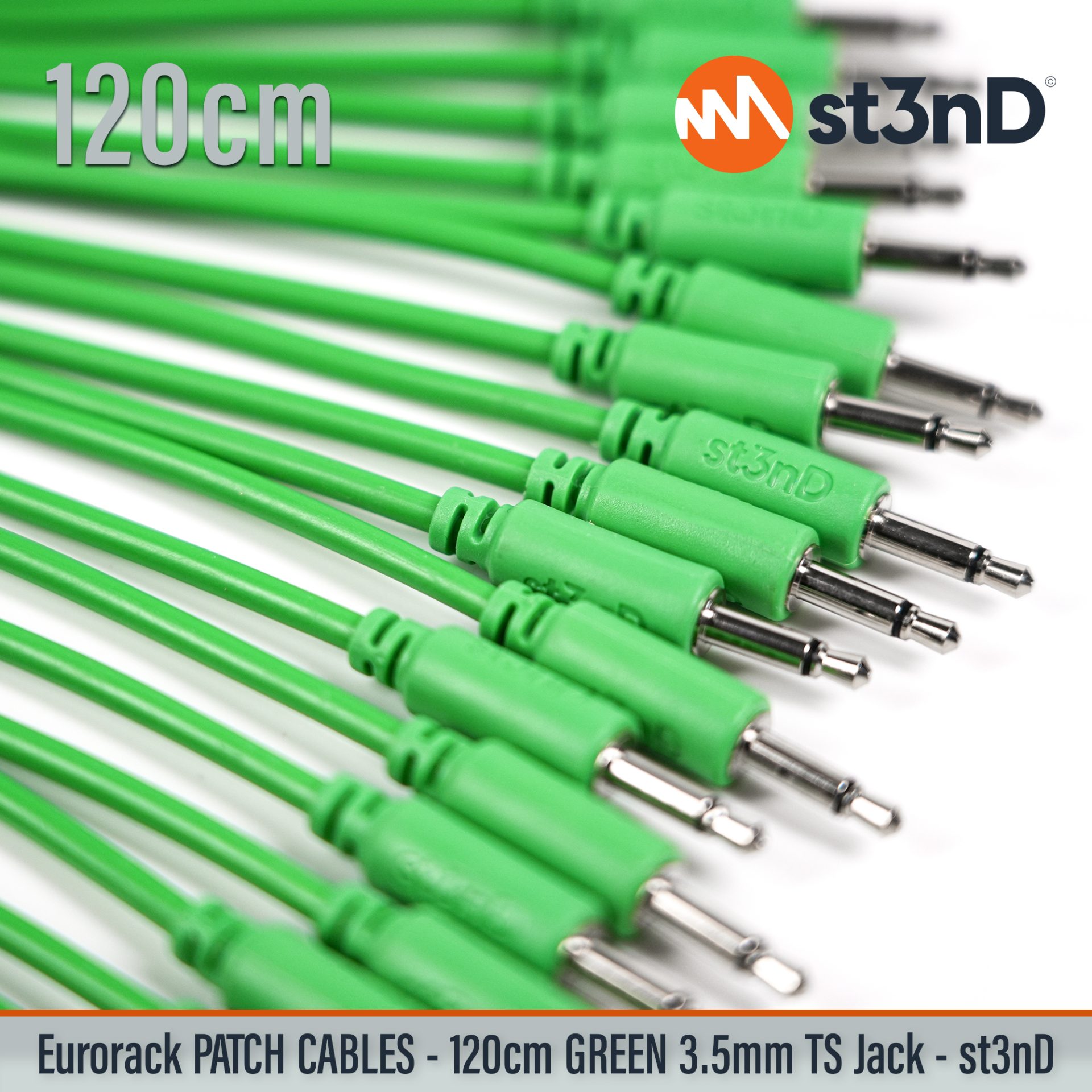 modular eurorack patch cable 3.5mm mono jack 120cm long GREEN color eurorack cable holder semimodular modular copper patch cable pvc patch cable short patch cable synth accessory