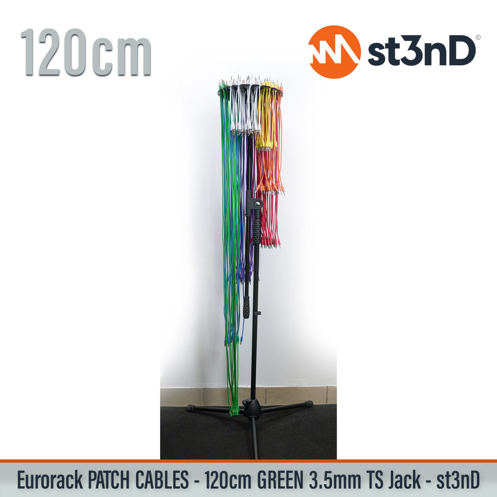 modular eurorack patch cable 3.5mm mono jack 120cm long GREEN color eurorack cable holder semimodular modular copper patch cable pvc patch cable short patch cable synth accessory