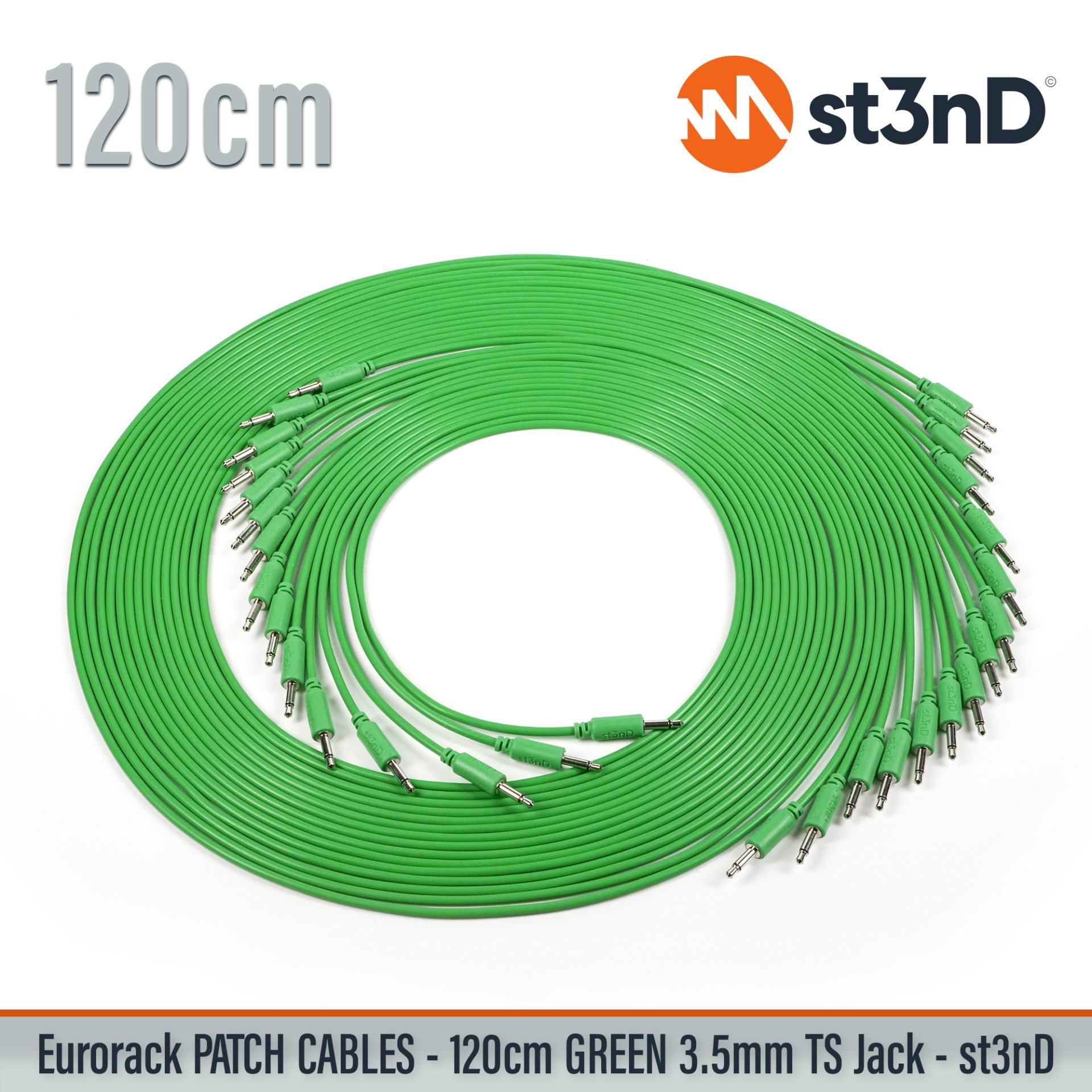 modular eurorack patch cable 3.5mm mono jack 120cm long GREEN color eurorack cable holder semimodular modular copper patch cable pvc patch cable short patch cable synth accessory