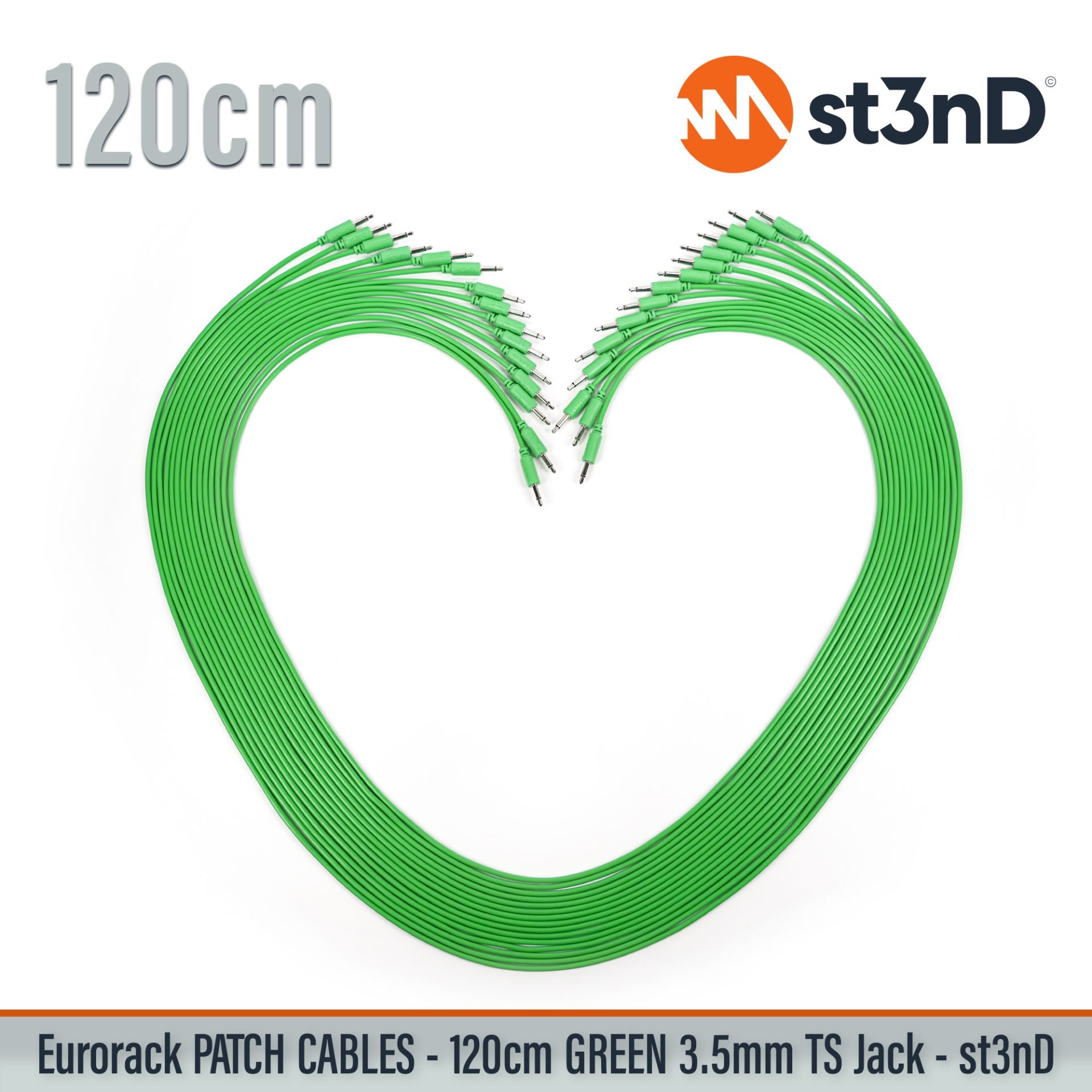 modular eurorack patch cable 3.5mm mono jack 120cm long GREEN color eurorack cable holder semimodular modular copper patch cable pvc patch cable short patch cable synth accessory