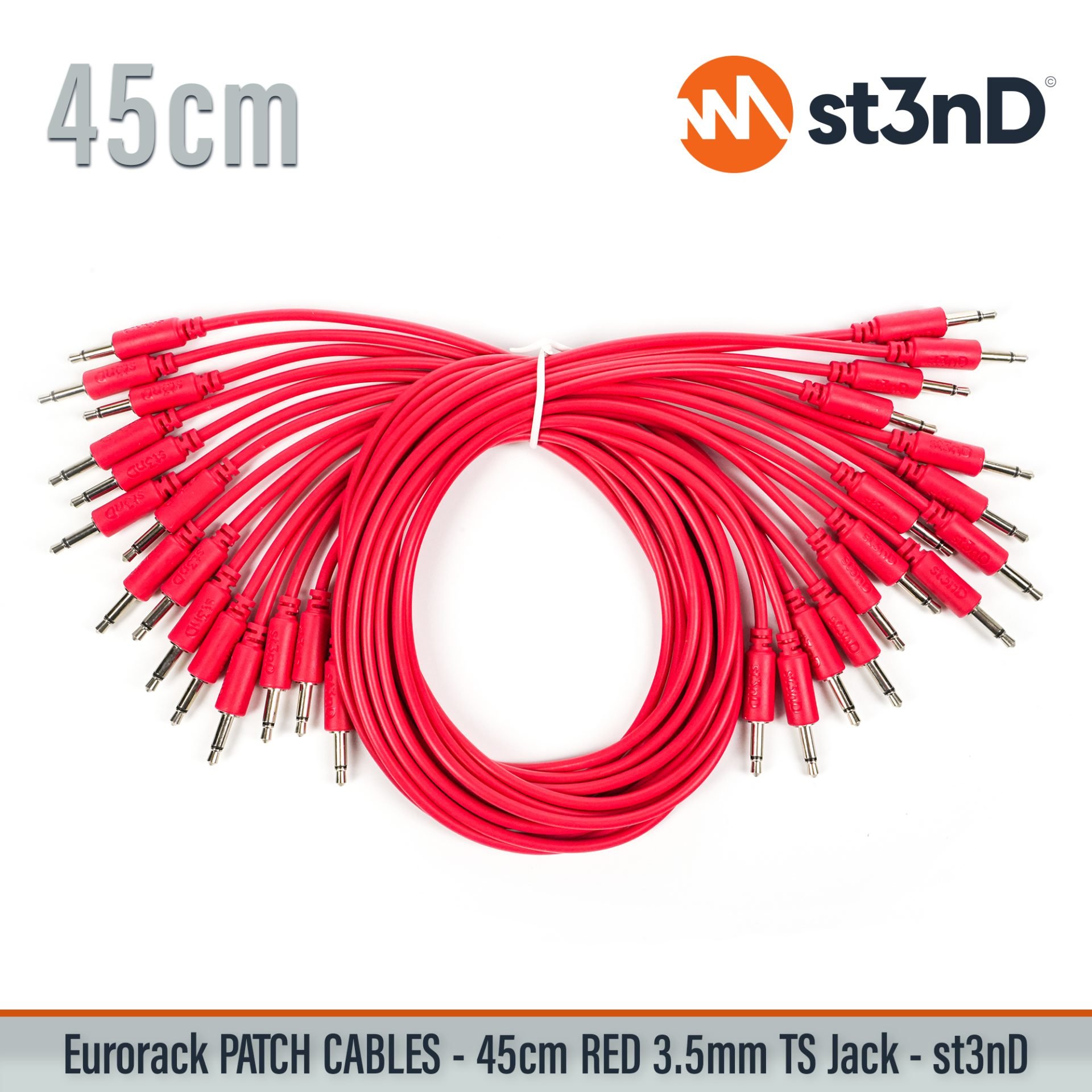 modular eurorack patch cable 3.5mm mono jack 45cm long red color eurorack cable holder semimodular modular copper patch cable pvc patch cable short patch cable synth accessory
