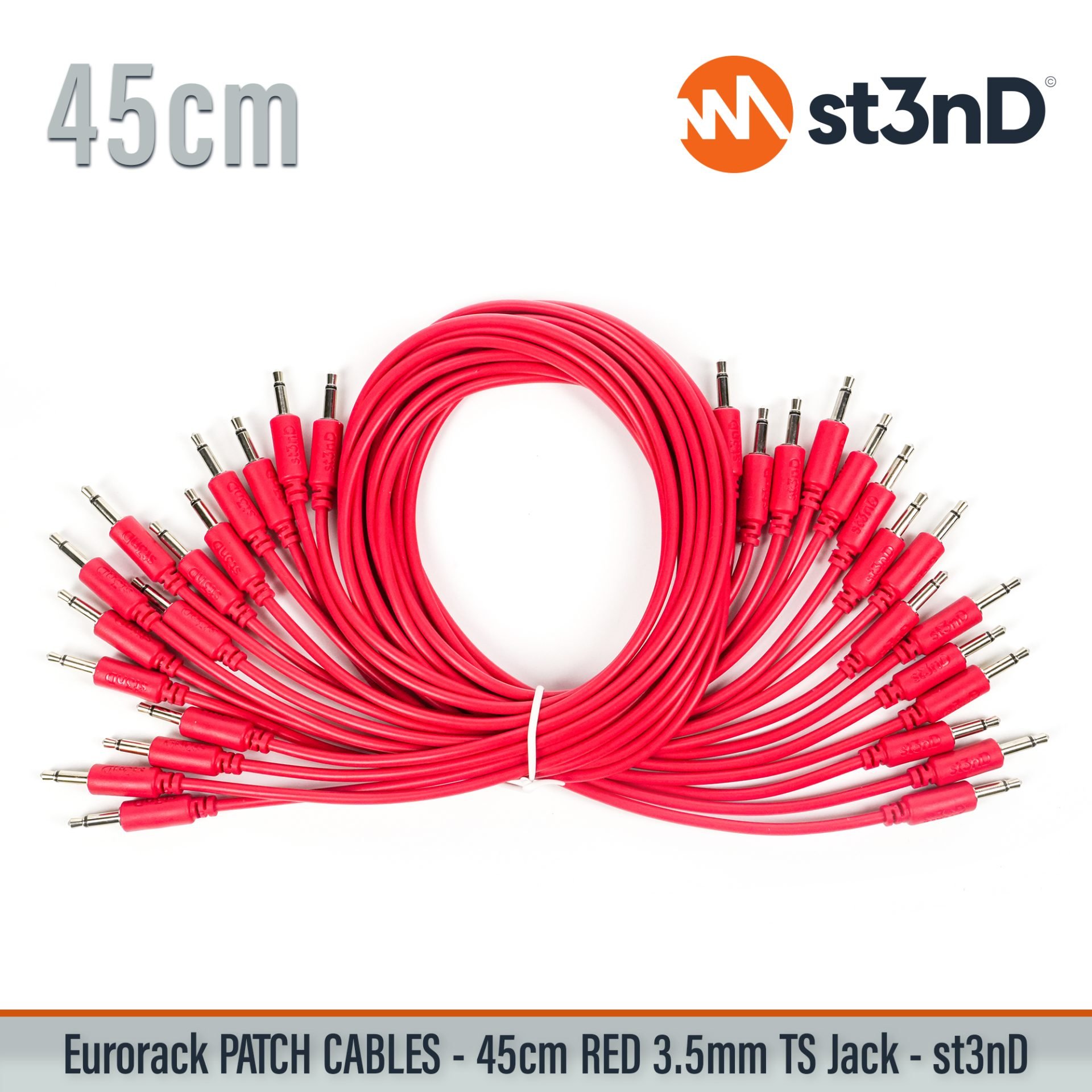 modular eurorack patch cable 3.5mm mono jack 45cm long red color eurorack cable holder semimodular modular copper patch cable pvc patch cable short patch cable synth accessory