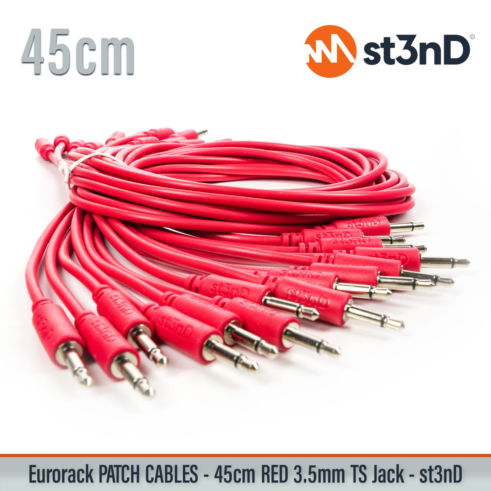 modular eurorack patch cable 3.5mm mono jack 45cm long red color eurorack cable holder semimodular modular copper patch cable pvc patch cable short patch cable synth accessory