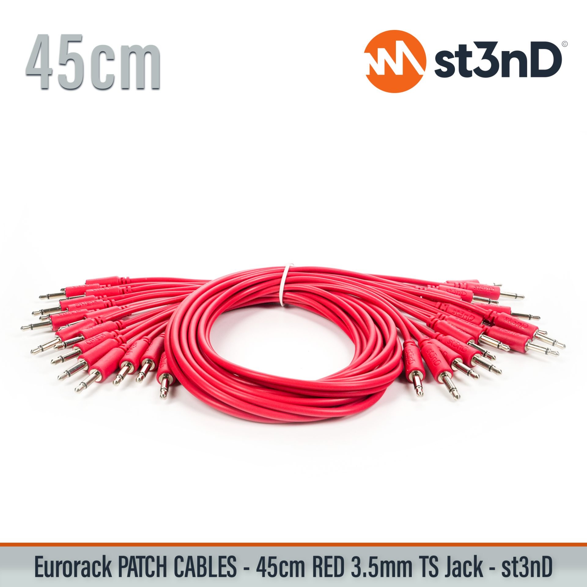 modular eurorack patch cable 3.5mm mono jack 45cm long red color eurorack cable holder semimodular modular copper patch cable pvc patch cable short patch cable synth accessory