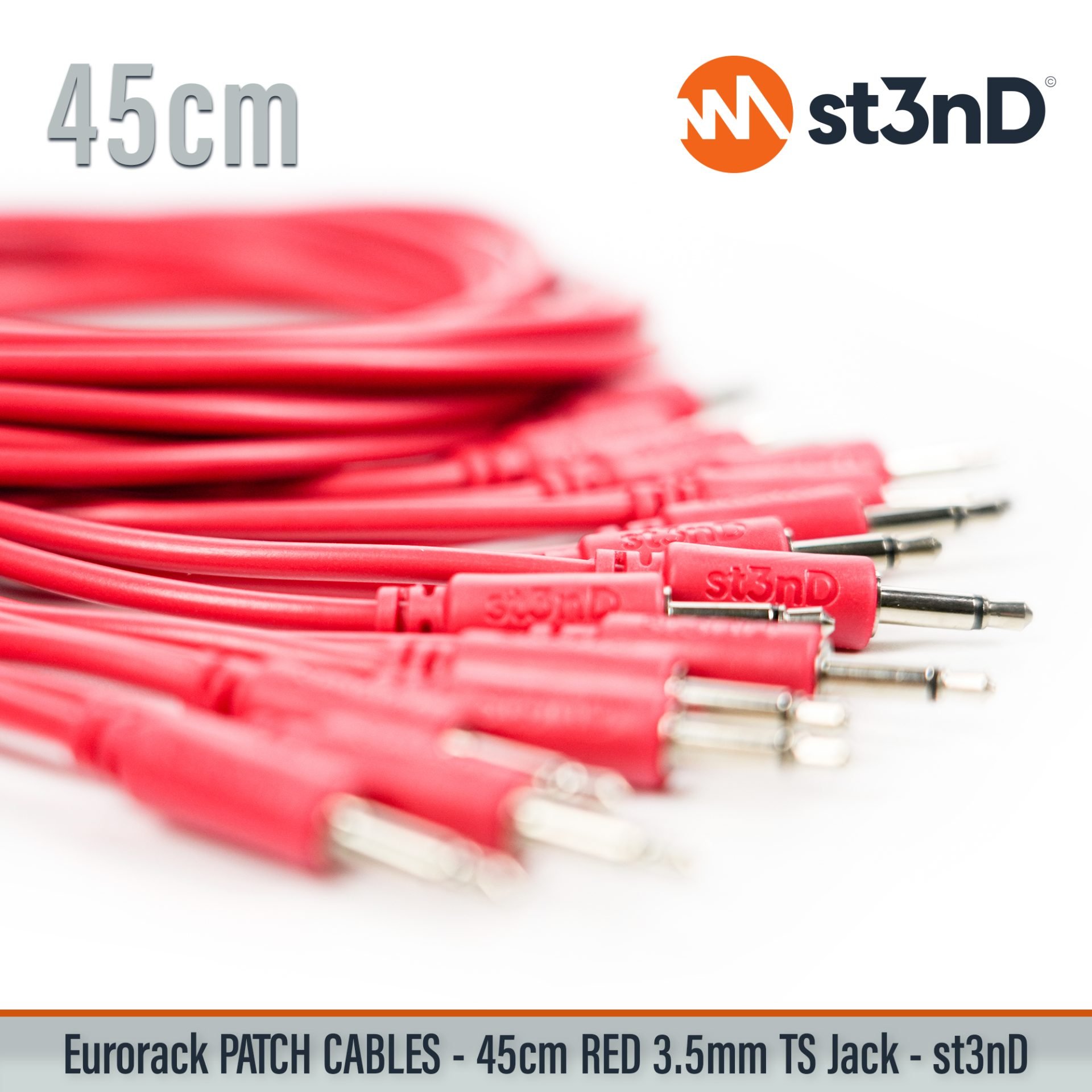 modular eurorack patch cable 3.5mm mono jack 45cm long red color eurorack cable holder semimodular modular copper patch cable pvc patch cable short patch cable synth accessory