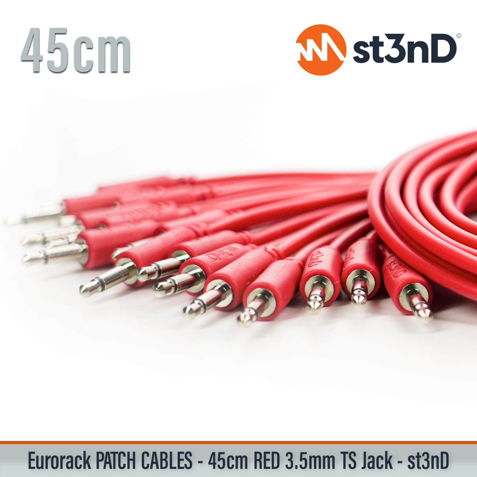 modular eurorack patch cable 3.5mm mono jack 45cm long red color eurorack cable holder semimodular modular copper patch cable pvc patch cable short patch cable synth accessory