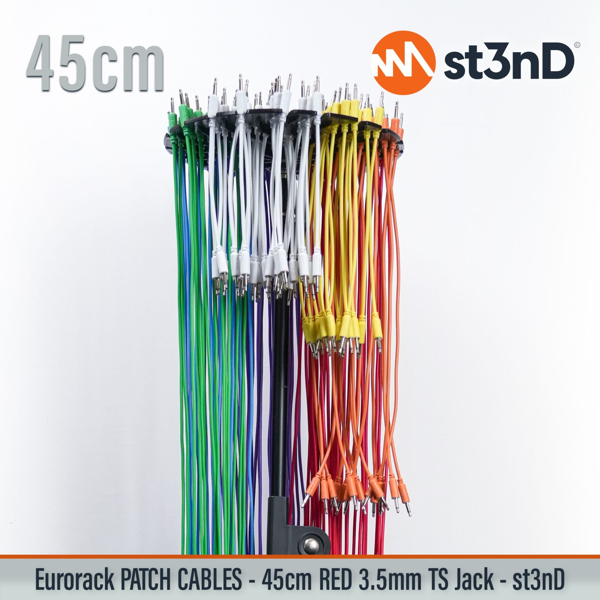 modular eurorack patch cable 3.5mm mono jack 45cm long red color eurorack cable holder semimodular modular copper patch cable pvc patch cable short patch cable synth accessory