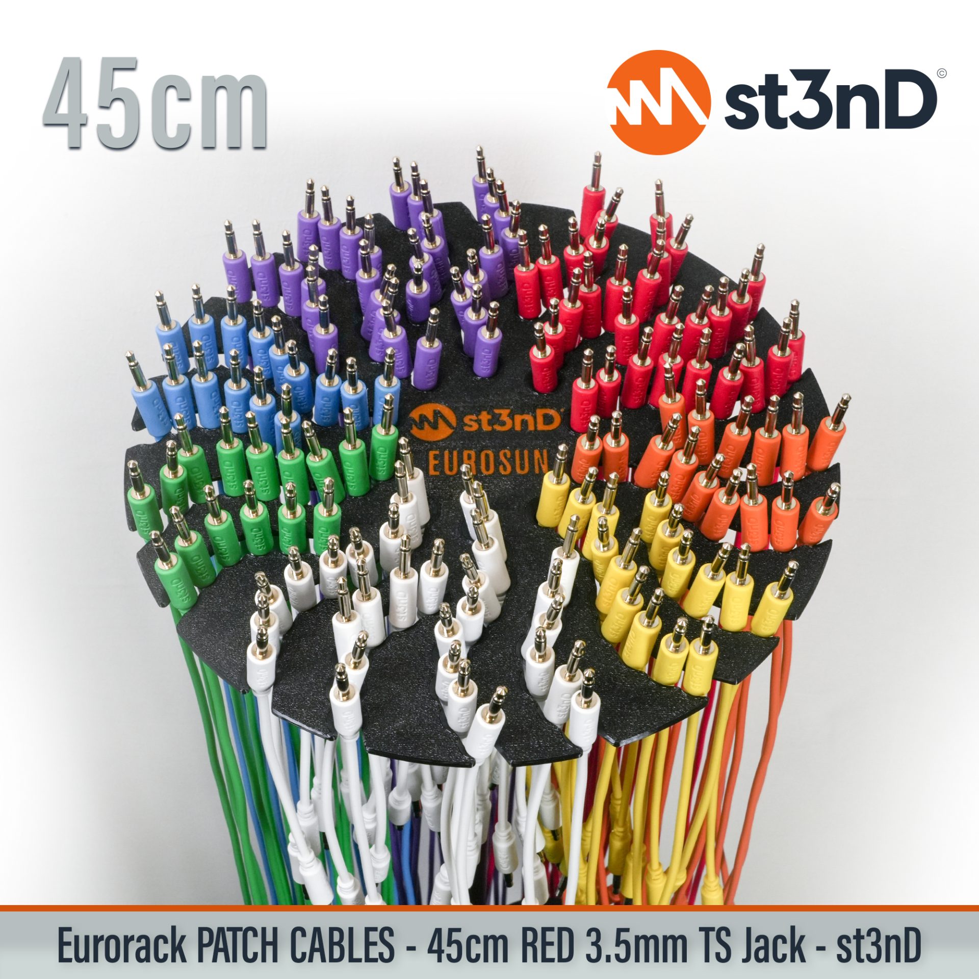 modular eurorack patch cable 3.5mm mono jack 45cm long red color eurorack cable holder semimodular modular copper patch cable pvc patch cable short patch cable synth accessory