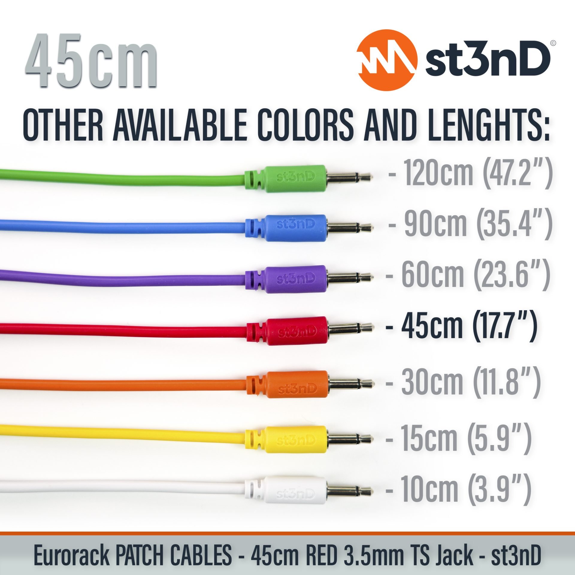 modular eurorack patch cable 3.5mm mono jack 45cm long red color eurorack cable holder semimodular modular copper patch cable pvc patch cable short patch cable synth accessory