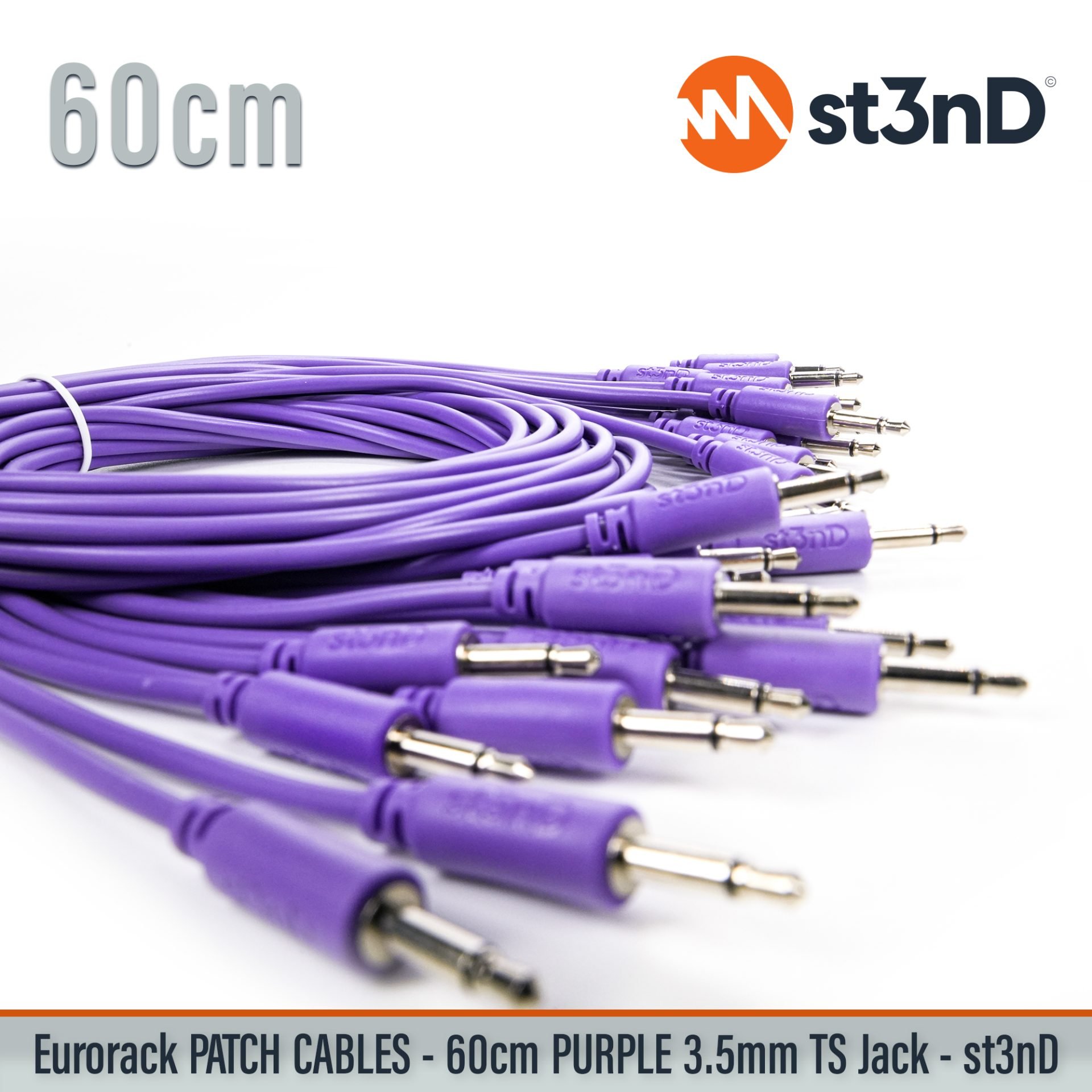 modular eurorack patch cable 3.5mm mono jack 60cm long purple color eurorack cable holder semimodular modular copper patch cable pvc patch cable short patch cable synth accessory