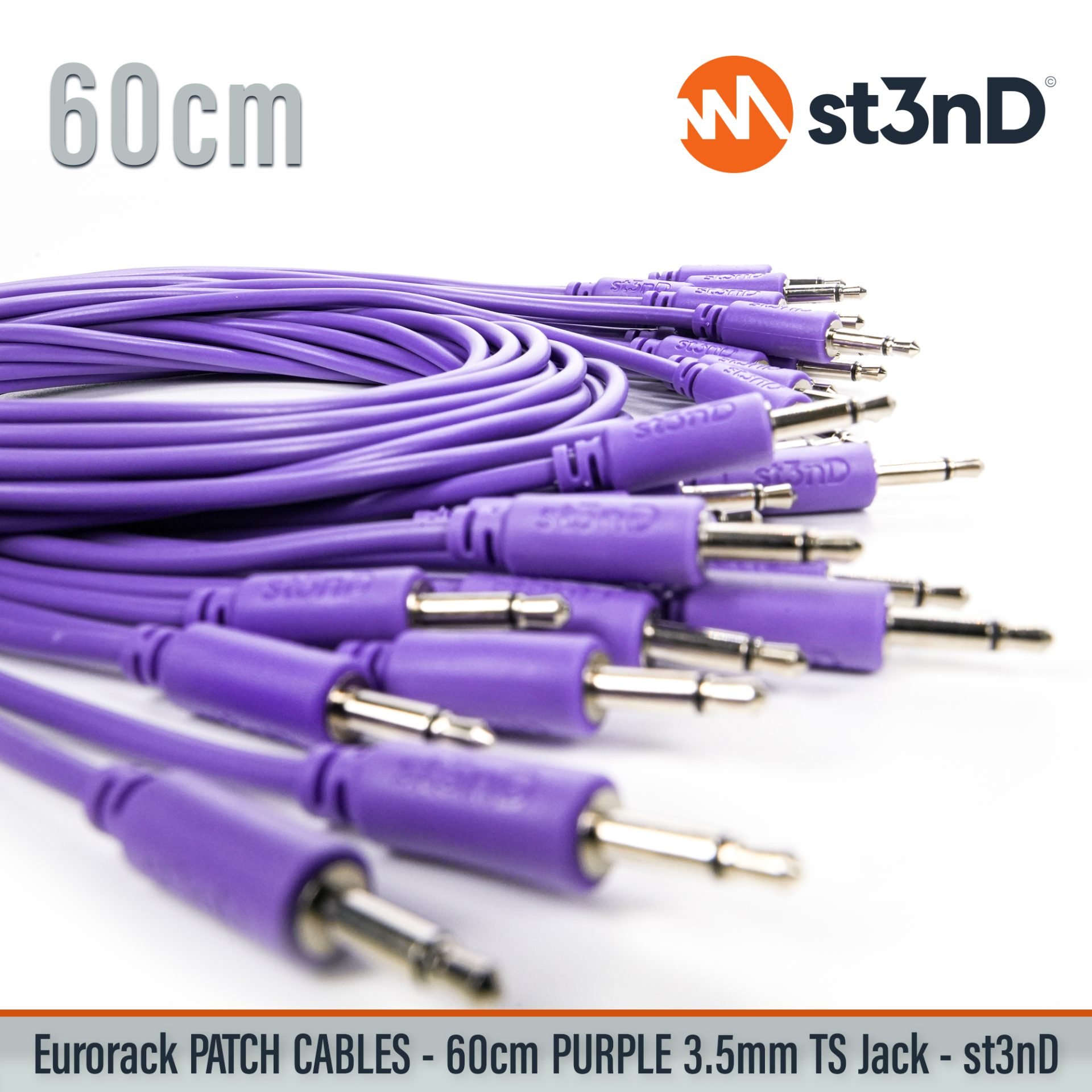 modular eurorack patch cable 3.5mm mono jack 60cm long purple color eurorack cable holder semimodular modular copper patch cable pvc patch cable short patch cable synth accessory