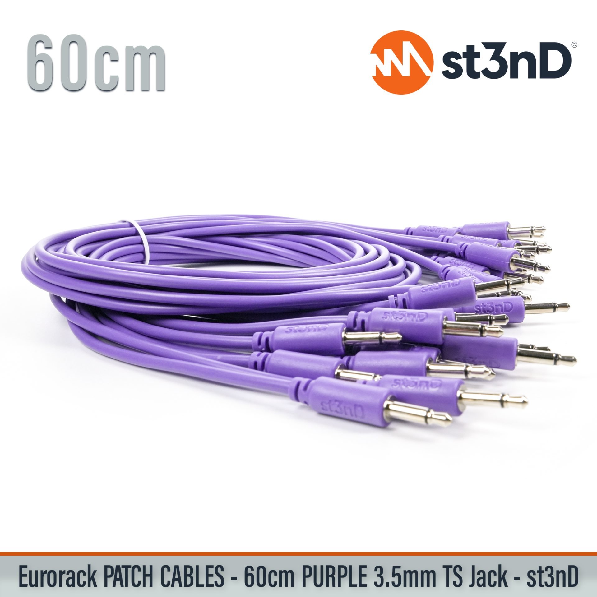 modular eurorack patch cable 3.5mm mono jack 60cm long purple color eurorack cable holder semimodular modular copper patch cable pvc patch cable short patch cable synth accessory