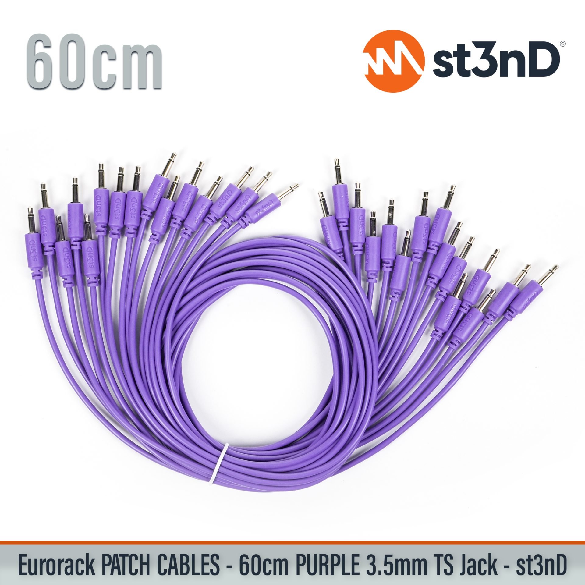 modular eurorack patch cable 3.5mm mono jack 60cm long purple color eurorack cable holder semimodular modular copper patch cable pvc patch cable short patch cable synth accessory