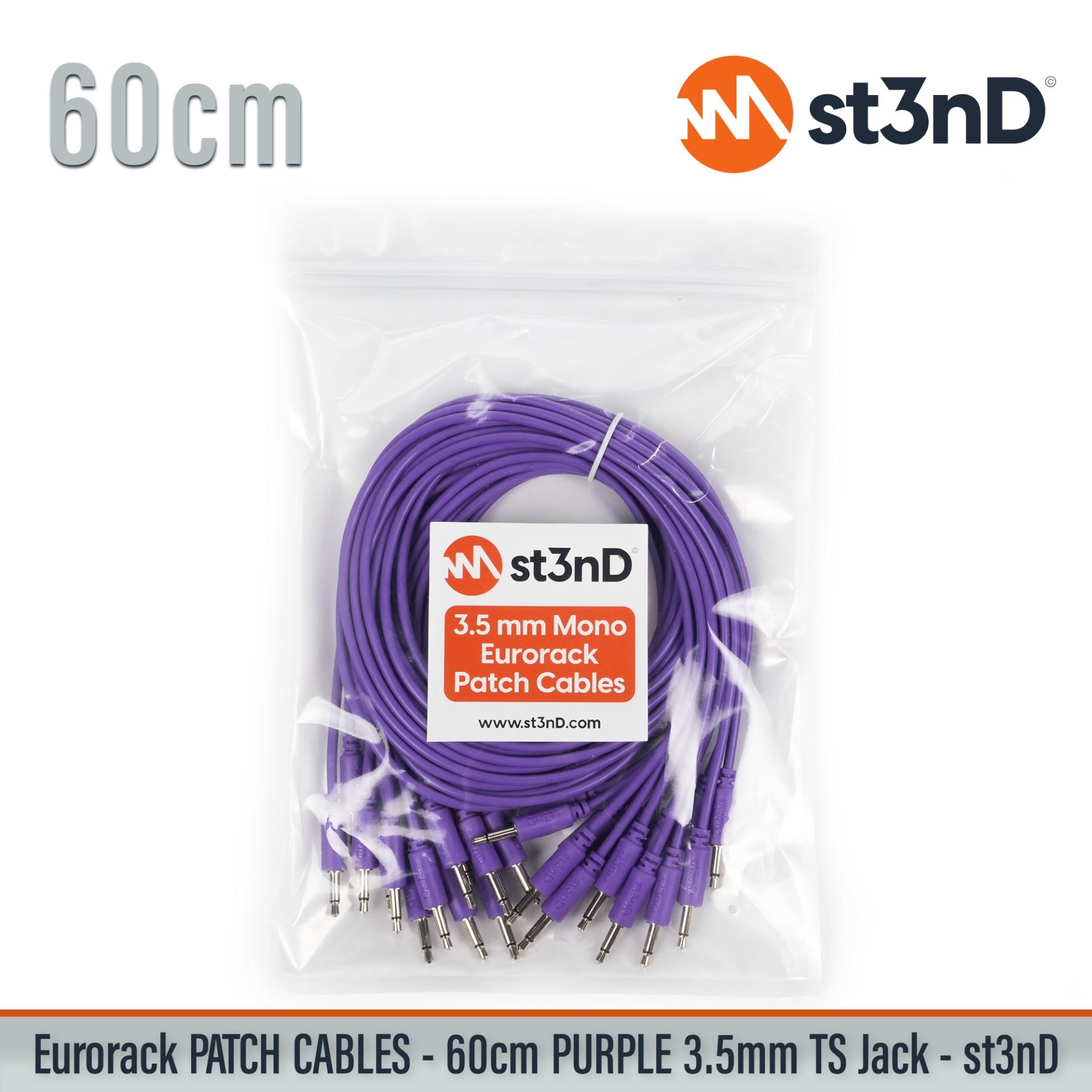 modular eurorack patch cable 3.5mm mono jack 60cm long purple color eurorack cable holder semimodular modular copper patch cable pvc patch cable short patch cable synth accessory
