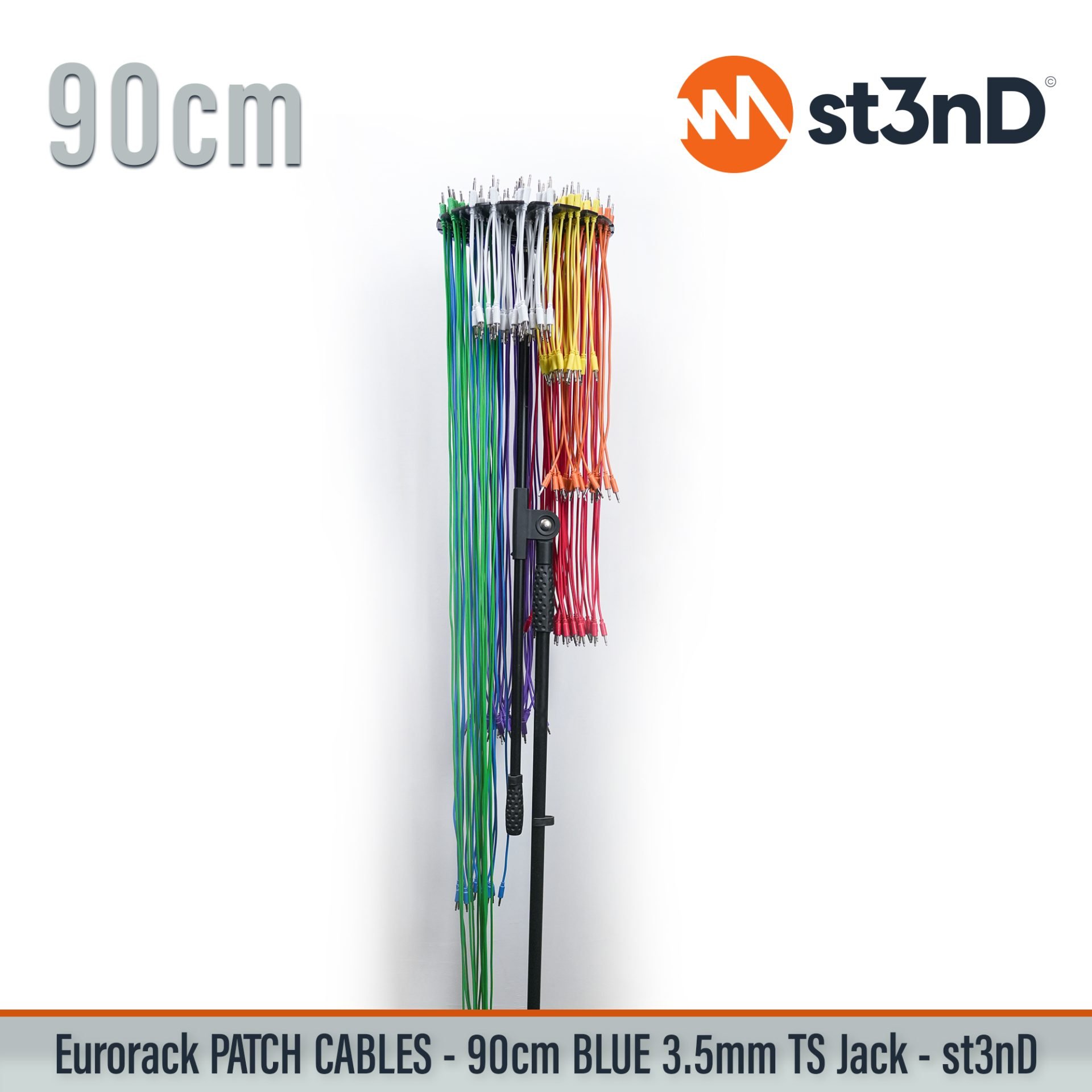 modular eurorack patch cable 3.5mm mono jack 90cm long BLUE color eurorack cable holder semimodular modular copper patch cable pvc patch cable short patch cable synth accessory