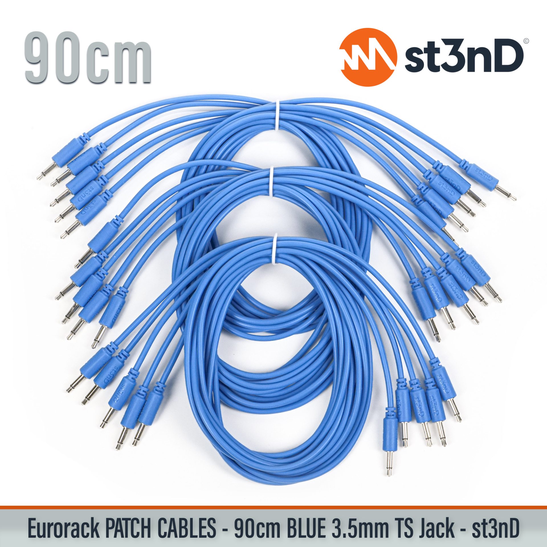 modular eurorack patch cable 3.5mm mono jack 90cm long BLUE color eurorack cable holder semimodular modular copper patch cable pvc patch cable short patch cable synth accessory