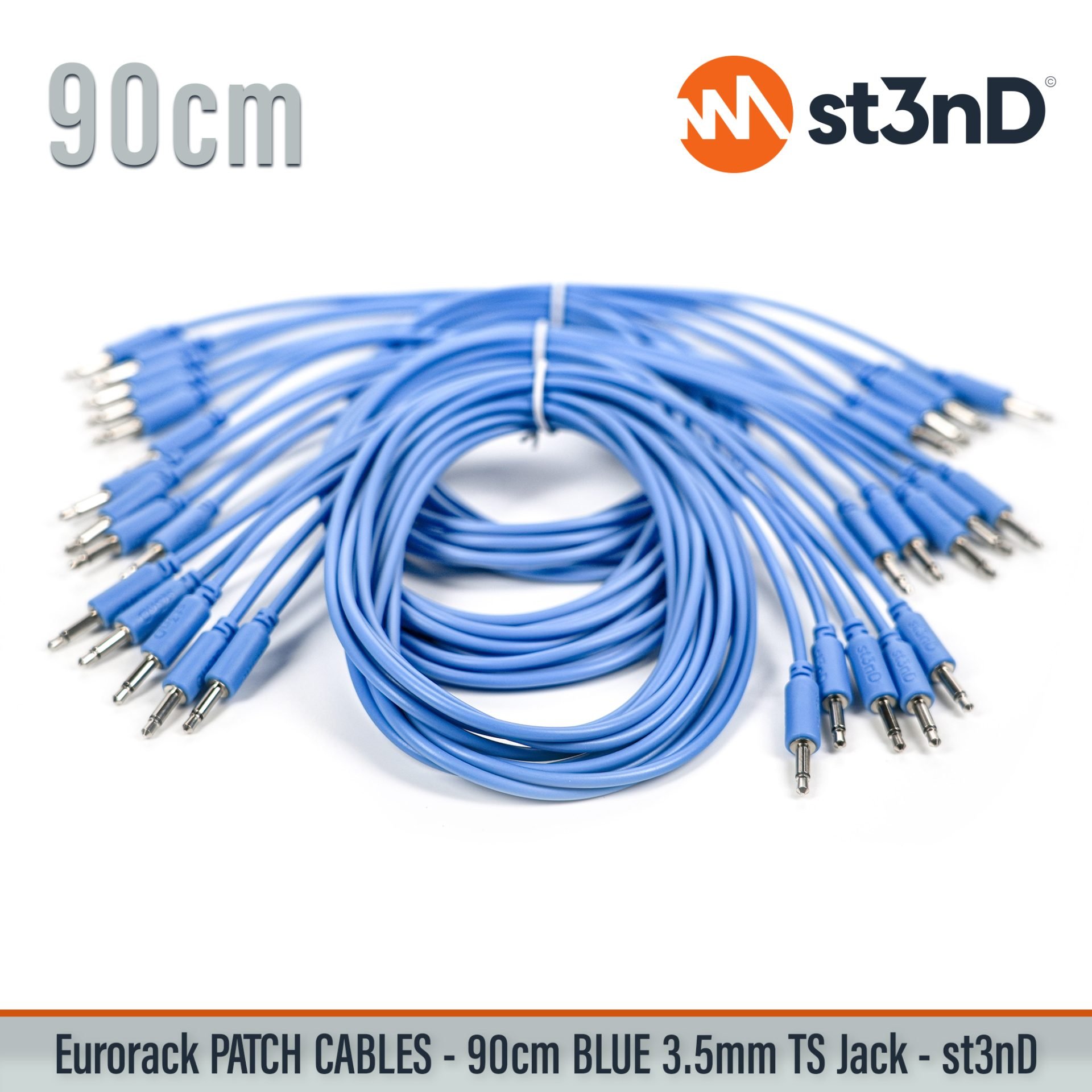 modular eurorack patch cable 3.5mm mono jack 90cm long BLUE color eurorack cable holder semimodular modular copper patch cable pvc patch cable short patch cable synth accessory