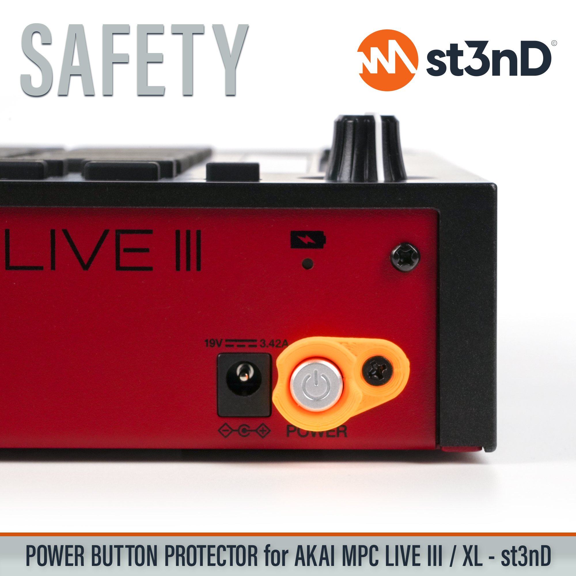 akai akai mpc live 3 AKAI MPC LIVE III MPC LIVE 3 MPC LIVE III portable st3nD strong studio accessory synth accessory Akai MPC XL power button protector power button guard button guard accidental press prevent power on transport protection gear protection music gear accessory gadget safety