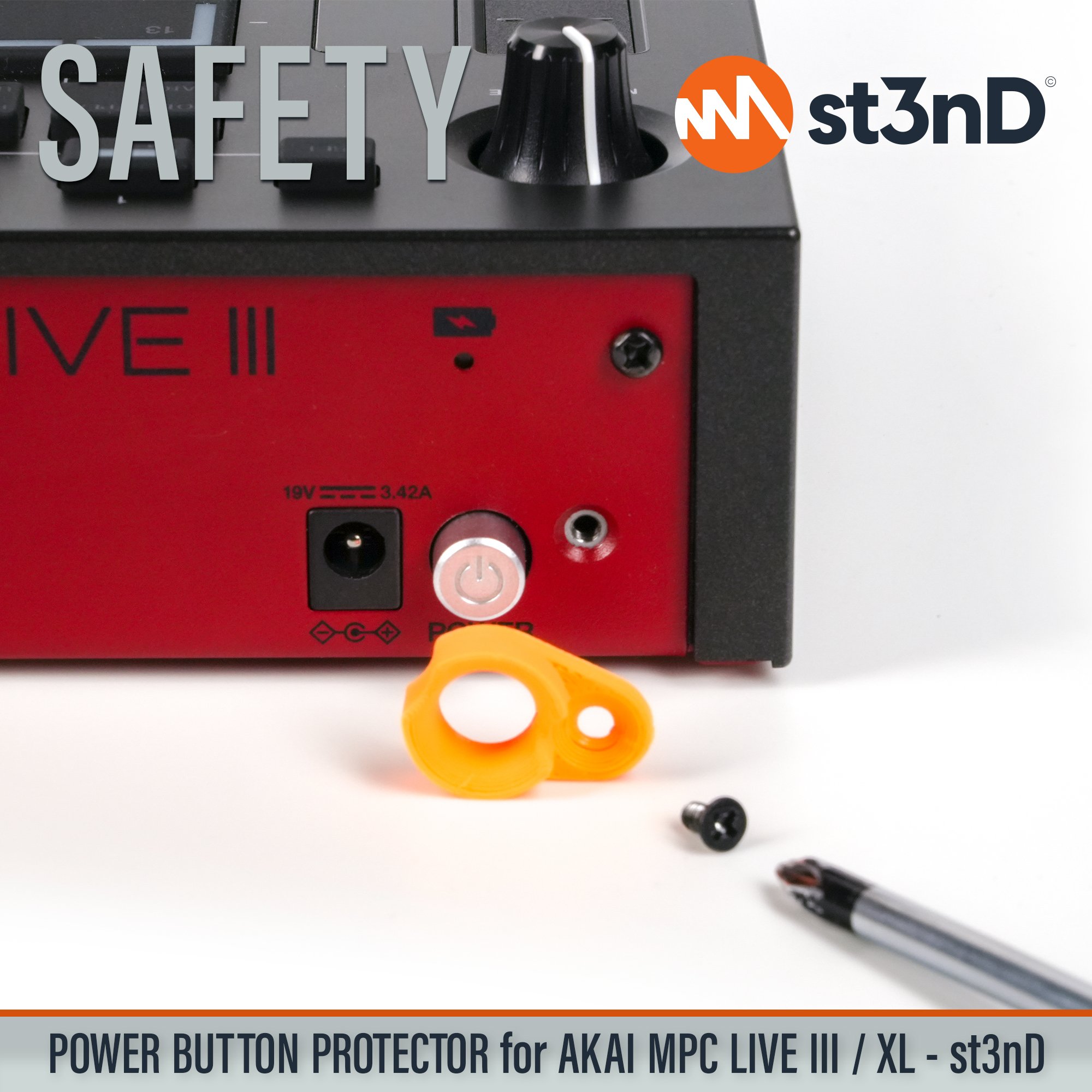 akai akai mpc live 3 AKAI MPC LIVE III MPC LIVE 3 MPC LIVE III portable st3nD strong studio accessory synth accessory Akai MPC XL power button protector power button guard button guard accidental press prevent power on transport protection gear protection music gear accessory gadget safety