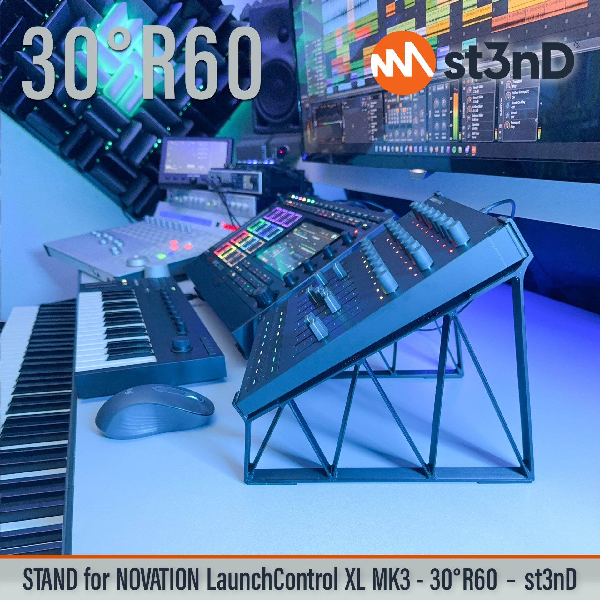 Ableton daw controller Launch Control XL MK3 launchcontrol novation novation launch portable st3nD stable stand strong sturdy tilted