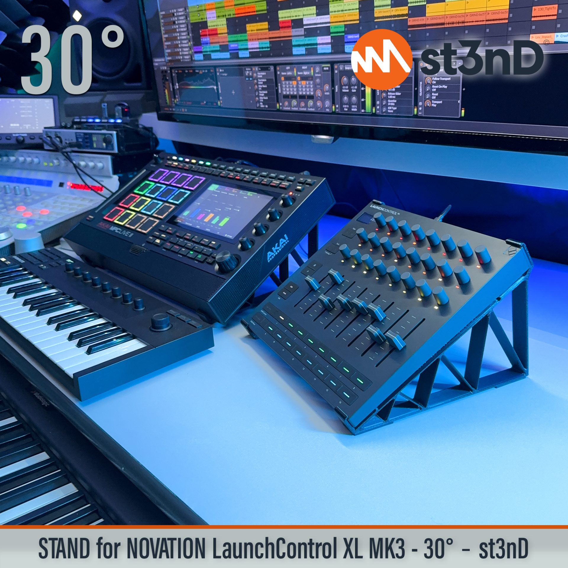 Ableton daw controller Launch Control XL MK3 launchcontrol novation novation launch portable st3nD stable stand strong sturdy tilted