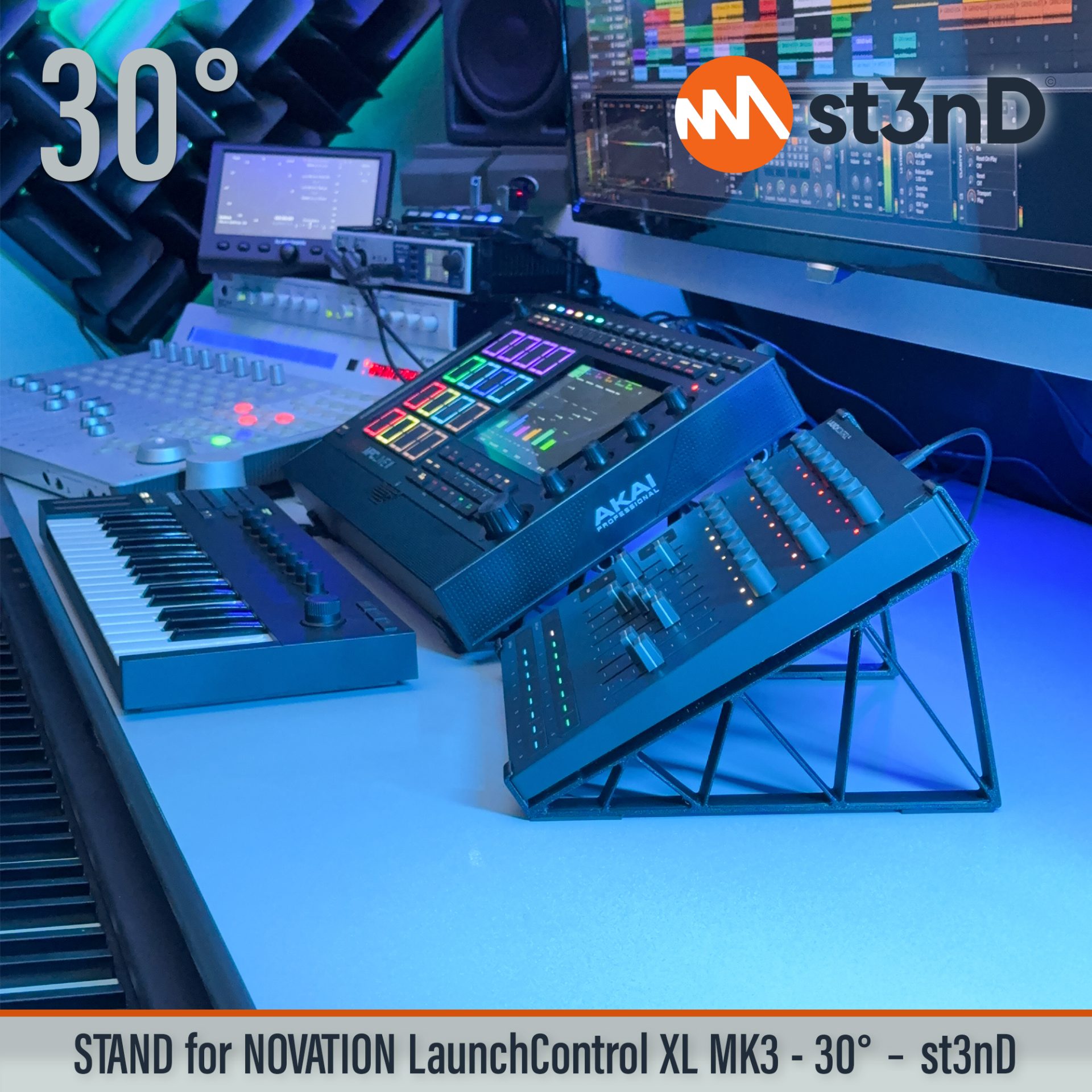 Ableton daw controller Launch Control XL MK3 launchcontrol novation novation launch portable st3nD stable stand strong sturdy tilted