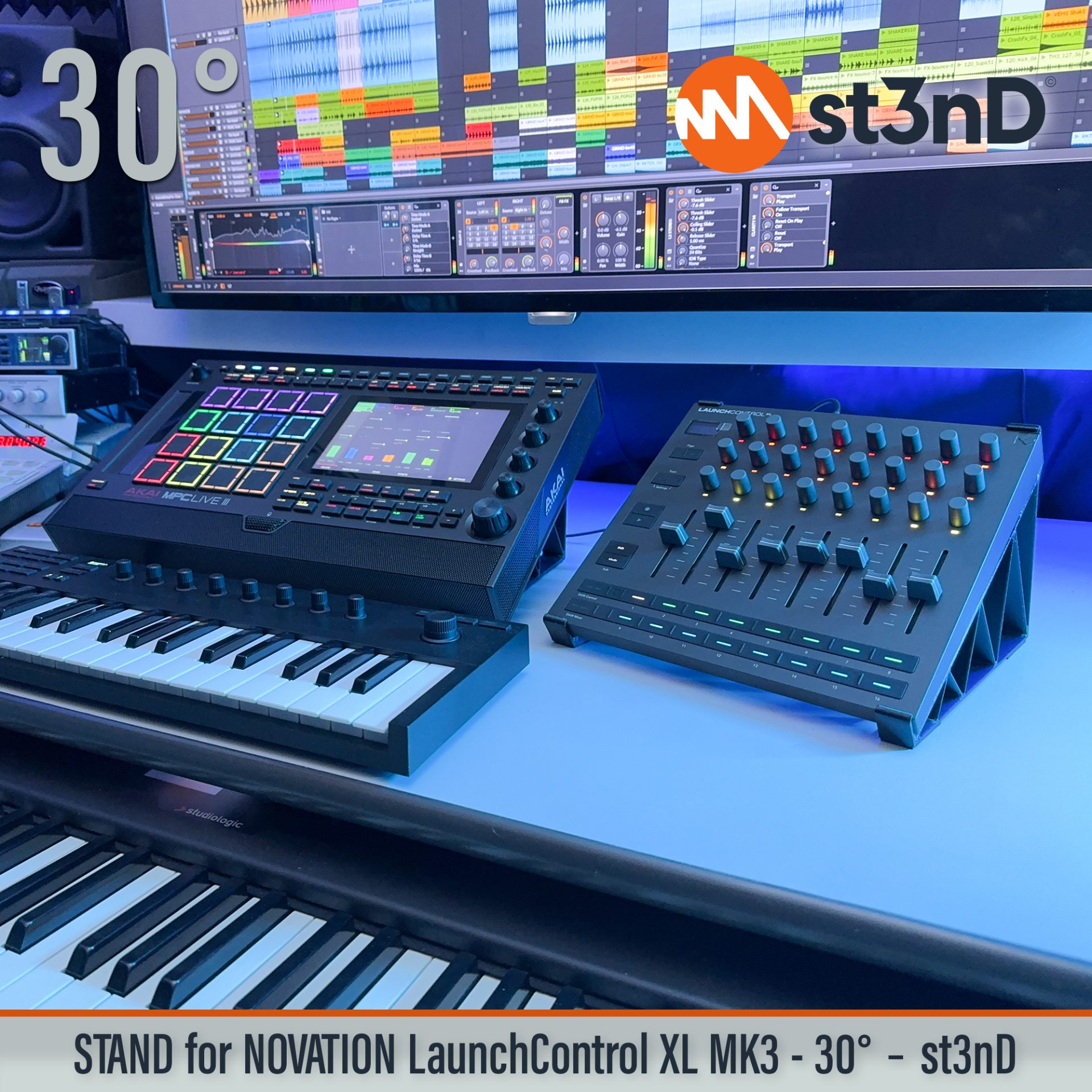 Ableton daw controller Launch Control XL MK3 launchcontrol novation novation launch portable st3nD stable stand strong sturdy tilted