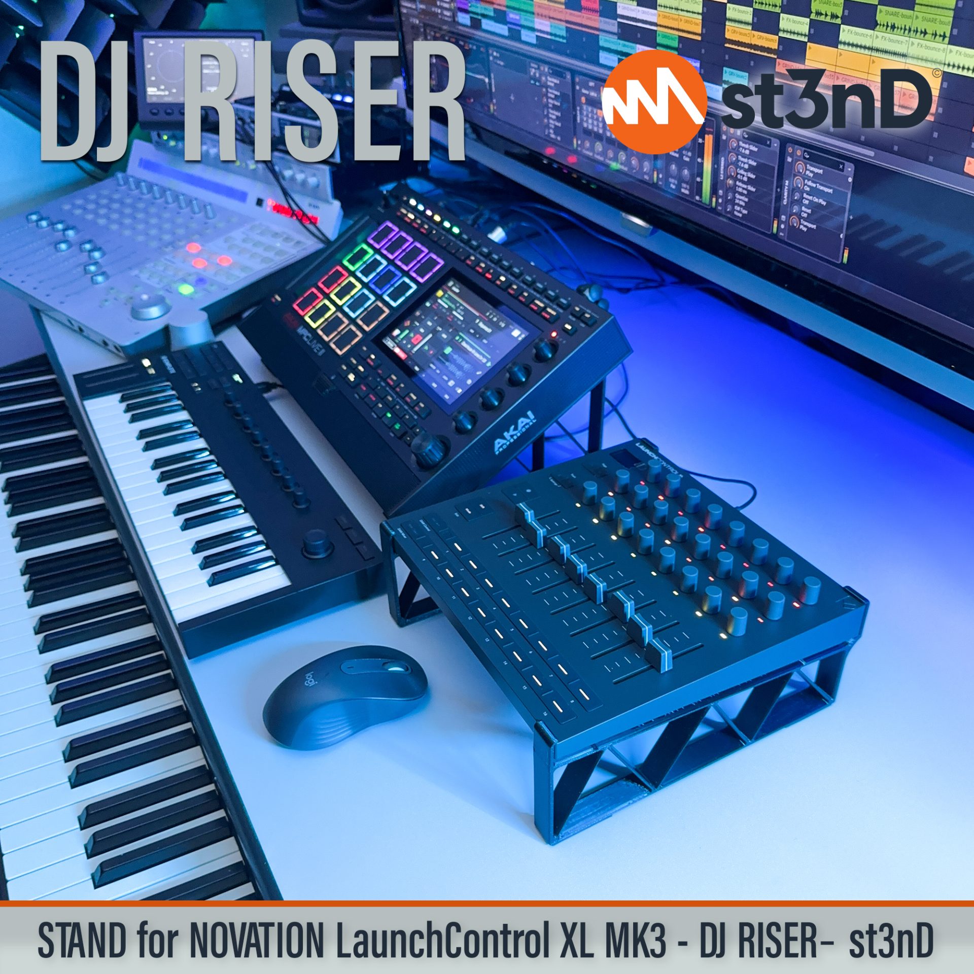 Ableton daw controller Launch Control XL MK3 launchcontrol novation novation launch portable st3nD stable stand strong sturdy tilted