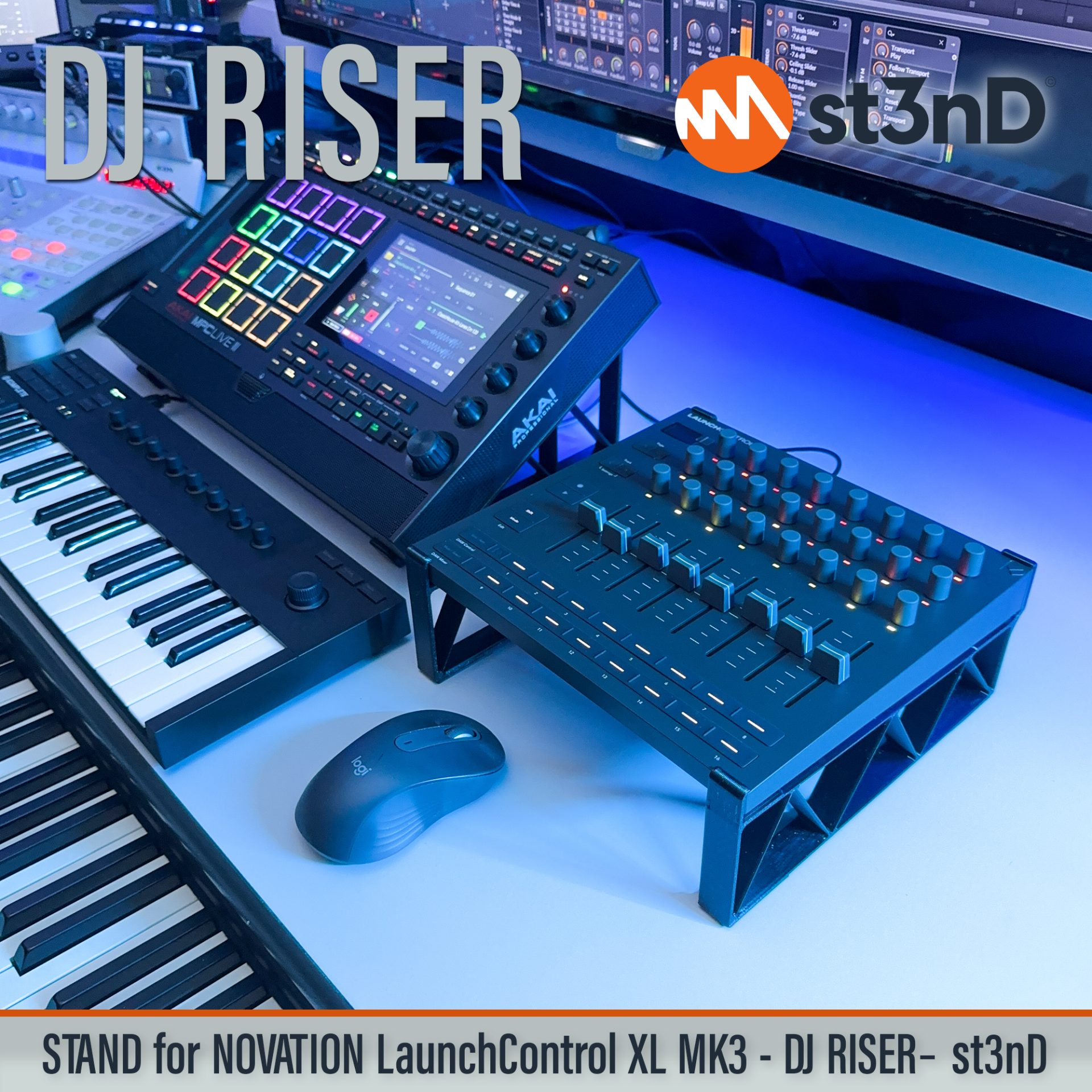 Ableton daw controller Launch Control XL MK3 launchcontrol novation novation launch portable st3nD stable stand strong sturdy tilted