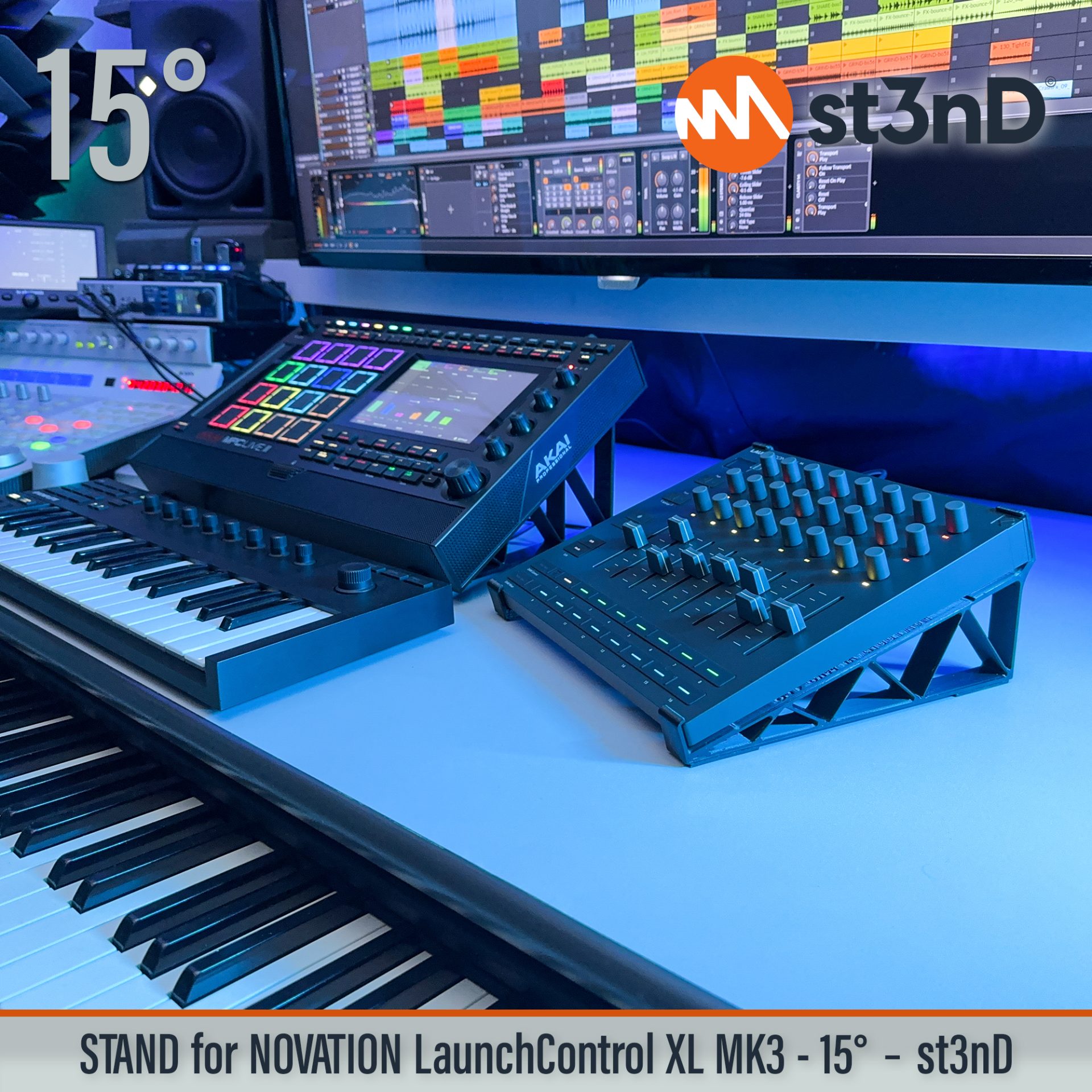 Ableton daw controller Launch Control XL MK3 launchcontrol novation novation launch portable st3nD stable stand strong sturdy tilted