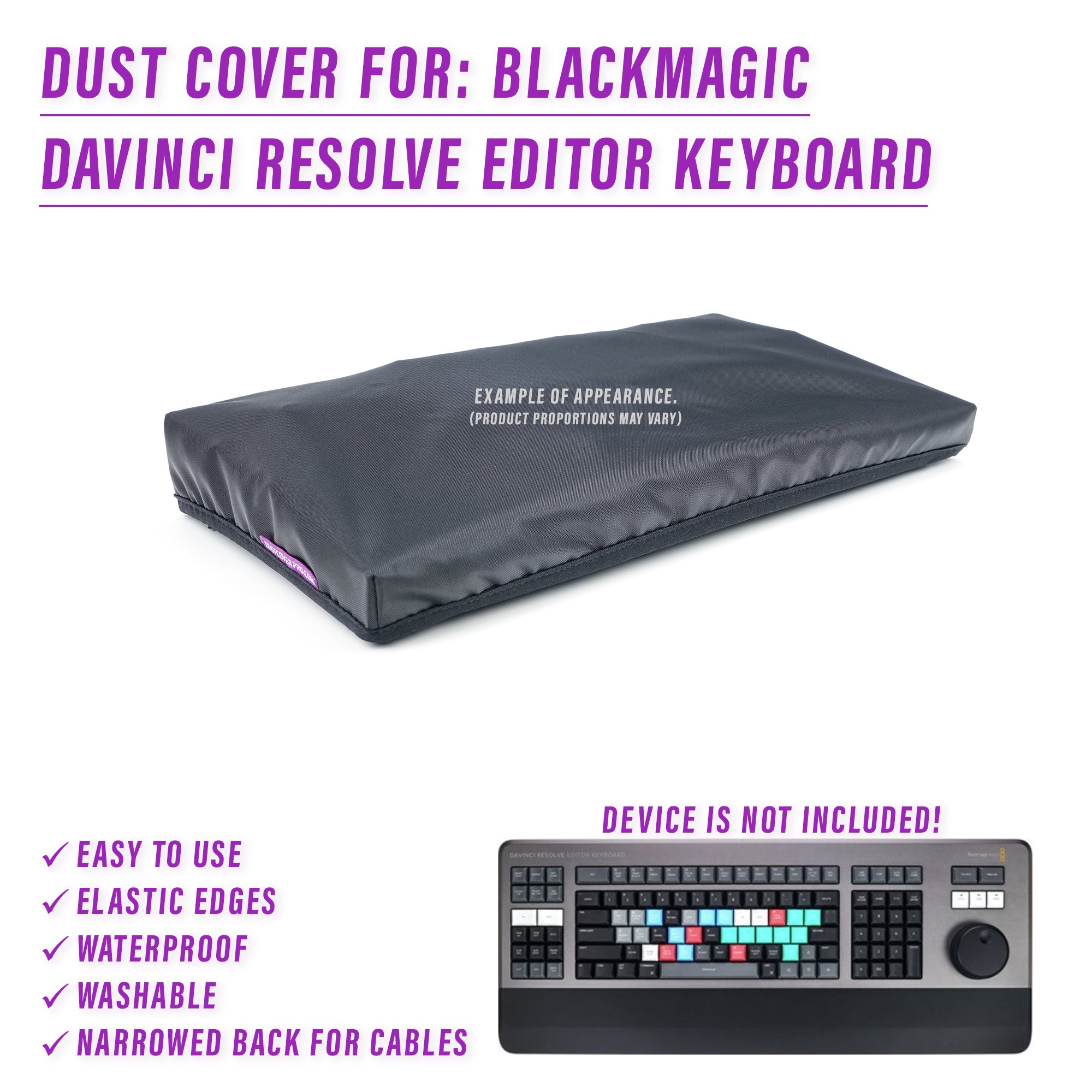 BLACKMAGIC dcp dust cover dustcoverpro davinci davinci keyboard editor keyboard resolve editor