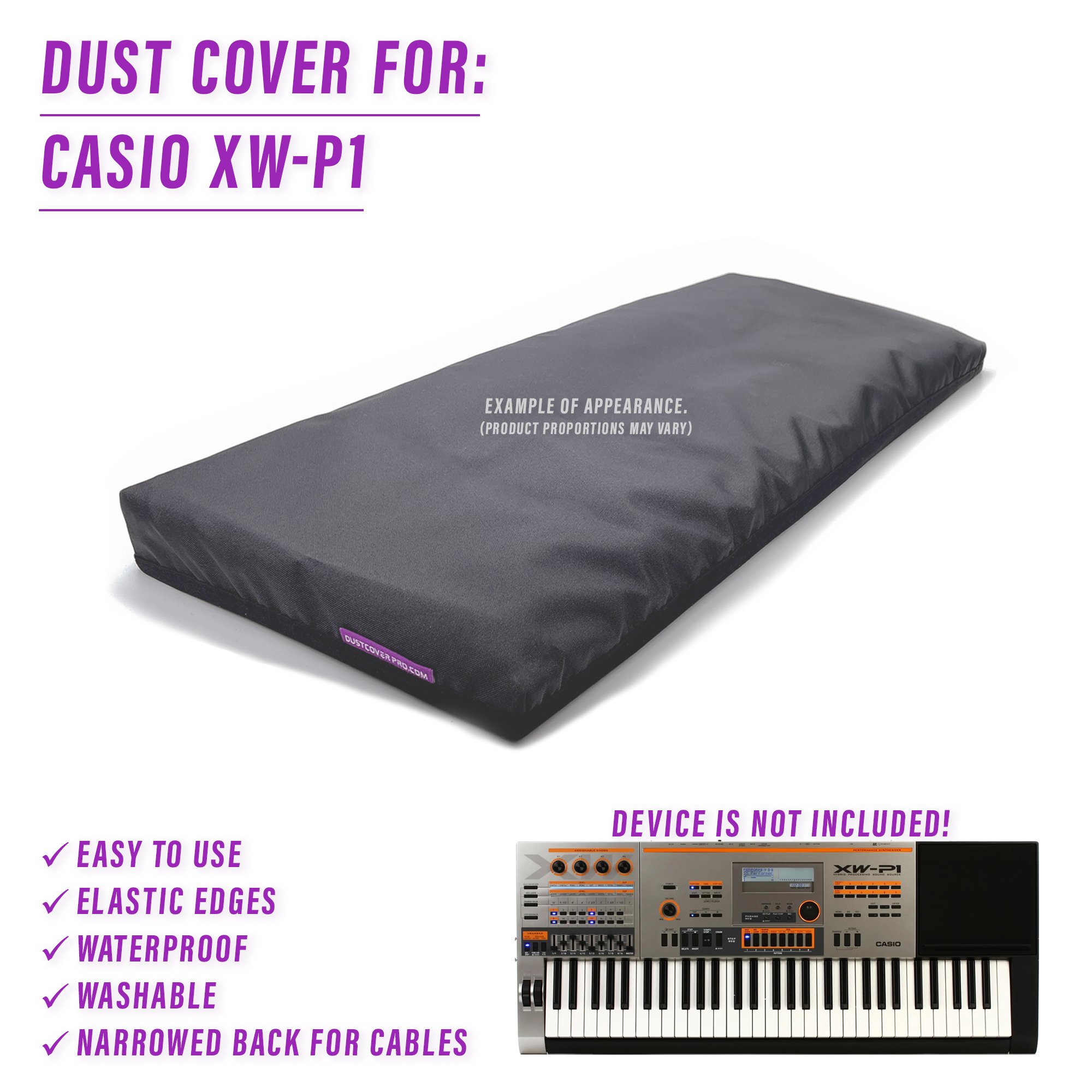 CASIO dust cover dustcover dustcoverpro elastic synth synth protection water resistant waterproof CASIO XW-P1 XW-P1