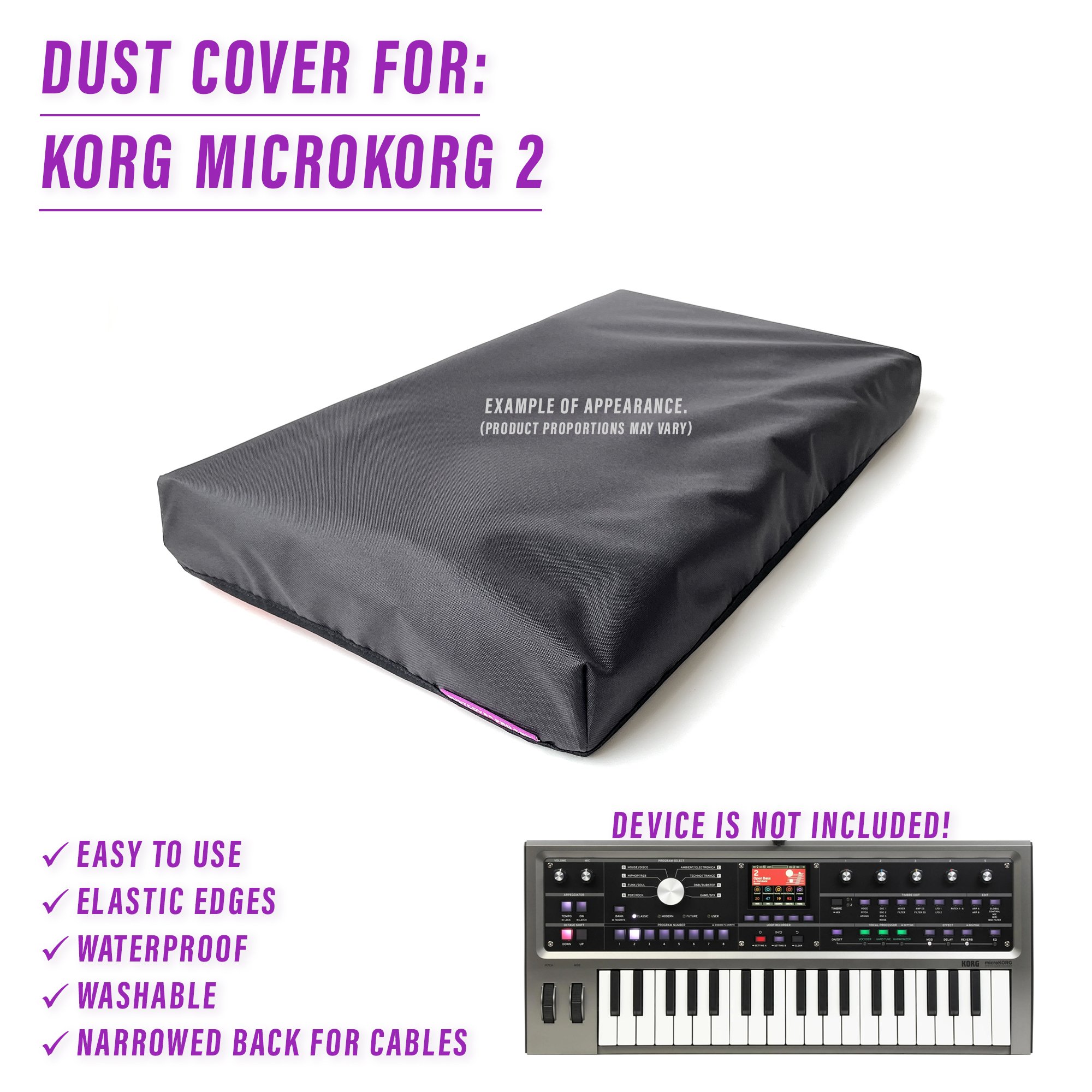 decksaver dust cover dustcover dustcoverpro elastic korg MICROKORG synth synth protection water resistant waterproof microkorg 2