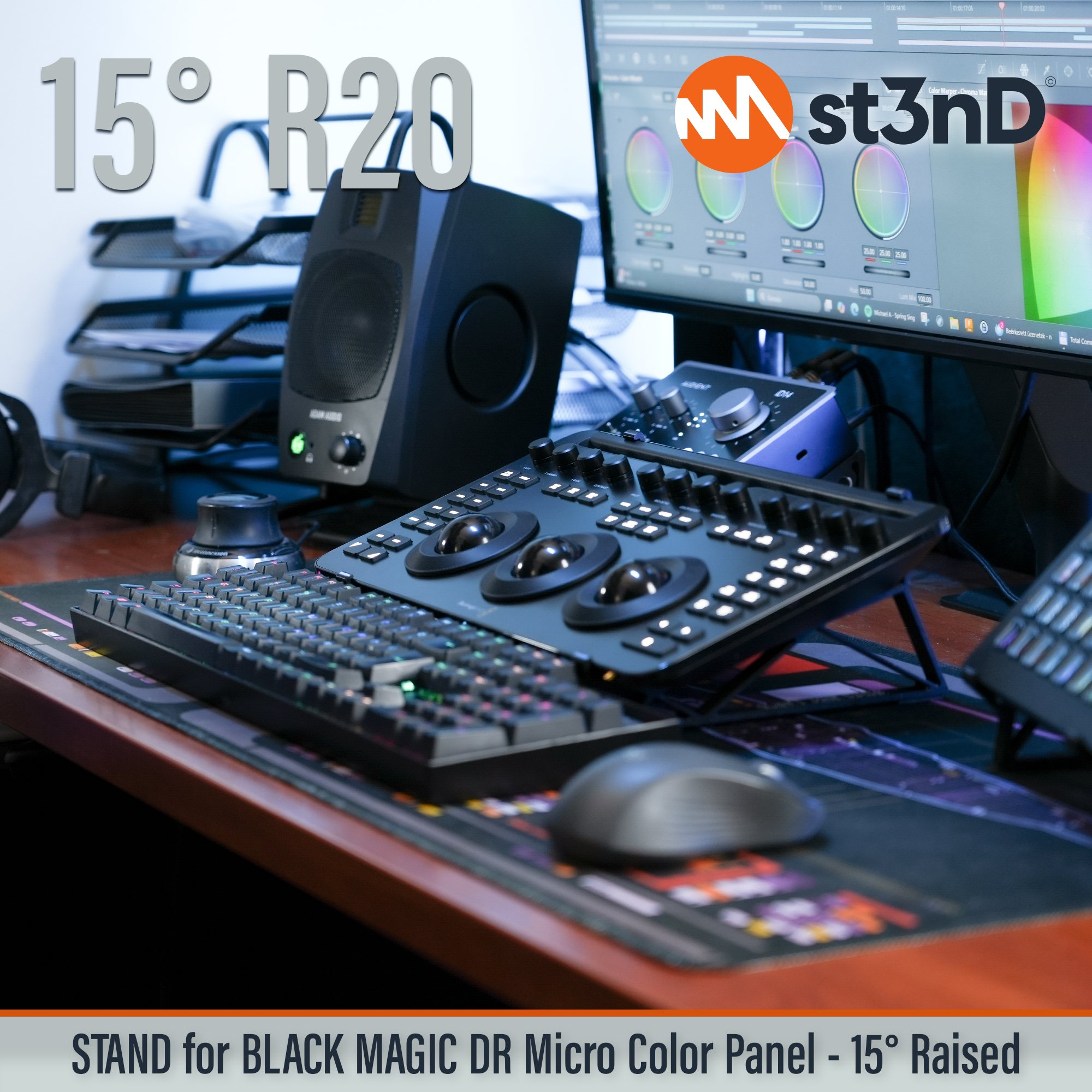 black magic color panel davici resolve davinci micro color panel DaVinci Resolve portable raised resolve stand st3nD stable stand stand strong sturdy tilted micro color panel