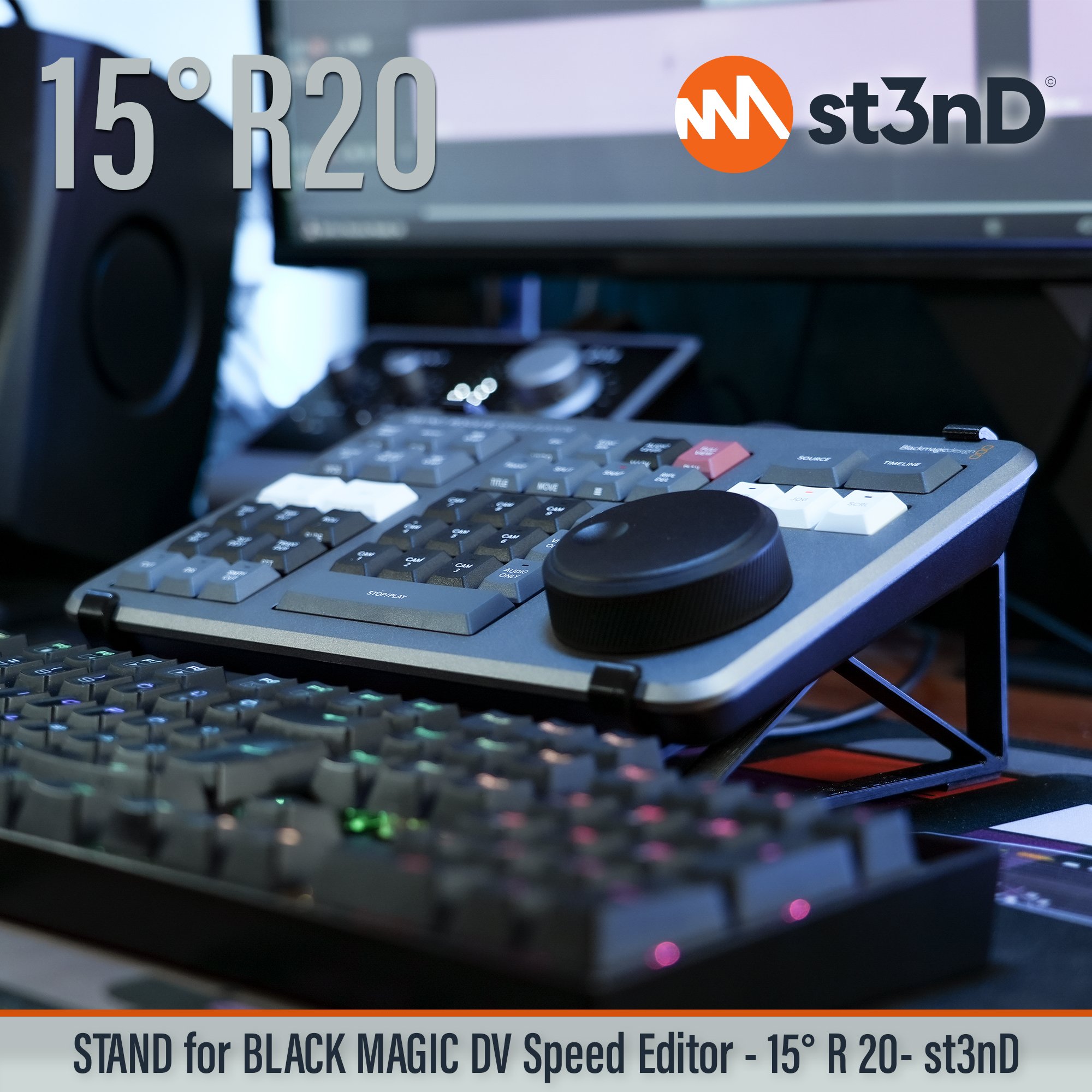 black magic blackmagic speed editor davici resolve DaVinci Resolve portable resolve stand Speed Editor st3nD stable stand stand strong sturdy tilted raised