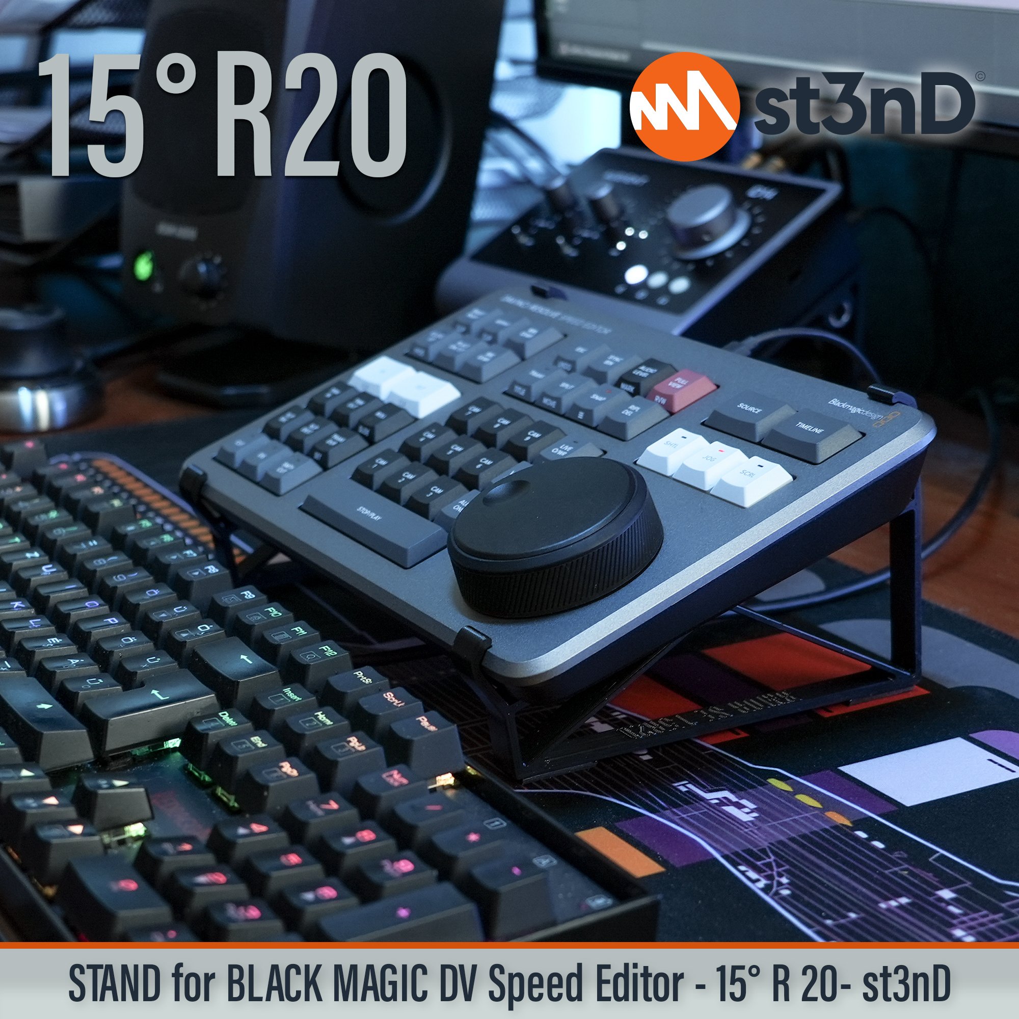 black magic blackmagic speed editor davici resolve DaVinci Resolve portable resolve stand Speed Editor st3nD stable stand stand strong sturdy tilted raised