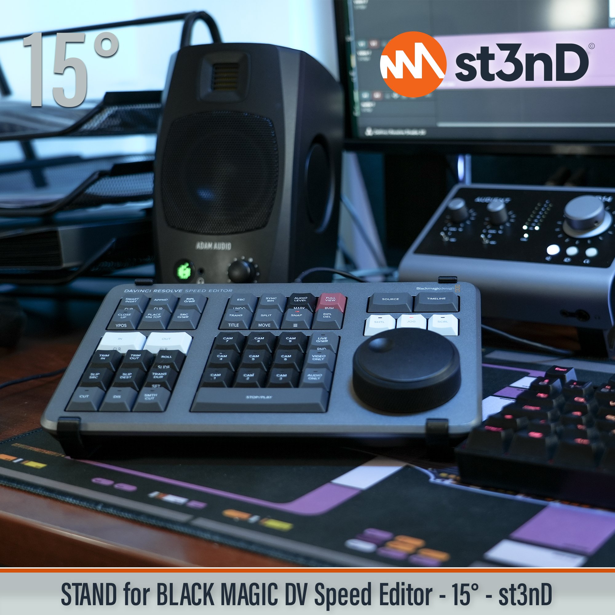 portable st3nD stable stand strong sturdy tilted black magic davici resolve DaVinci Resolve Speed Editor blackmagic speed editor speed editor stand resolve stand
