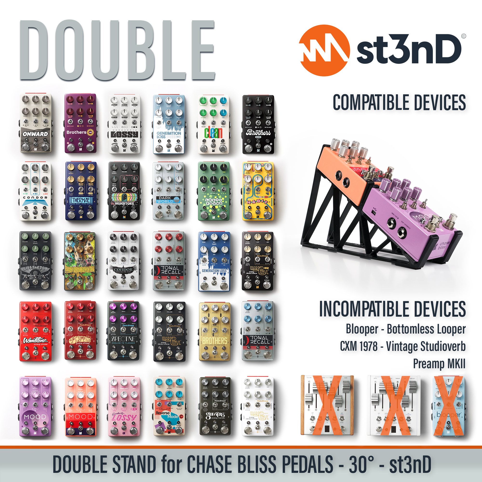 bliss chase chase bliss stand chasebliss st3nD stable stand strong sturdy tilted desktop stand pedal effects pedal stand effects pedal